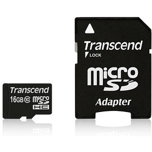 CARD microSD Card 16GB Transcend SDHC UHS1 w/adapter