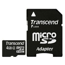CARD -Card micro 4GB TRANSCEND Class4.m.adapter