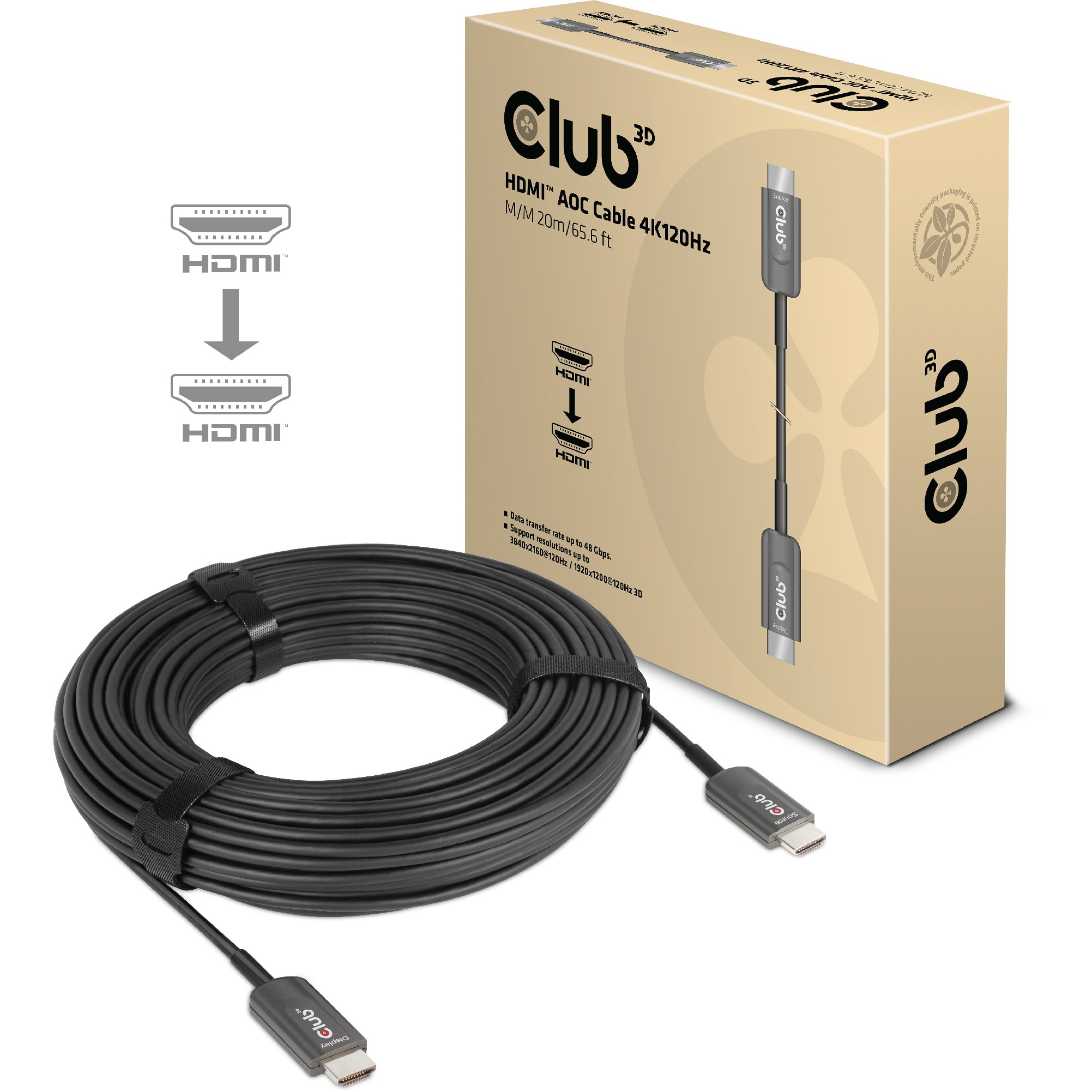 Club3D HDMI-Kabel A -> A 2.1 aktiv opt. 8K60Hz UHD 20 Meter retail