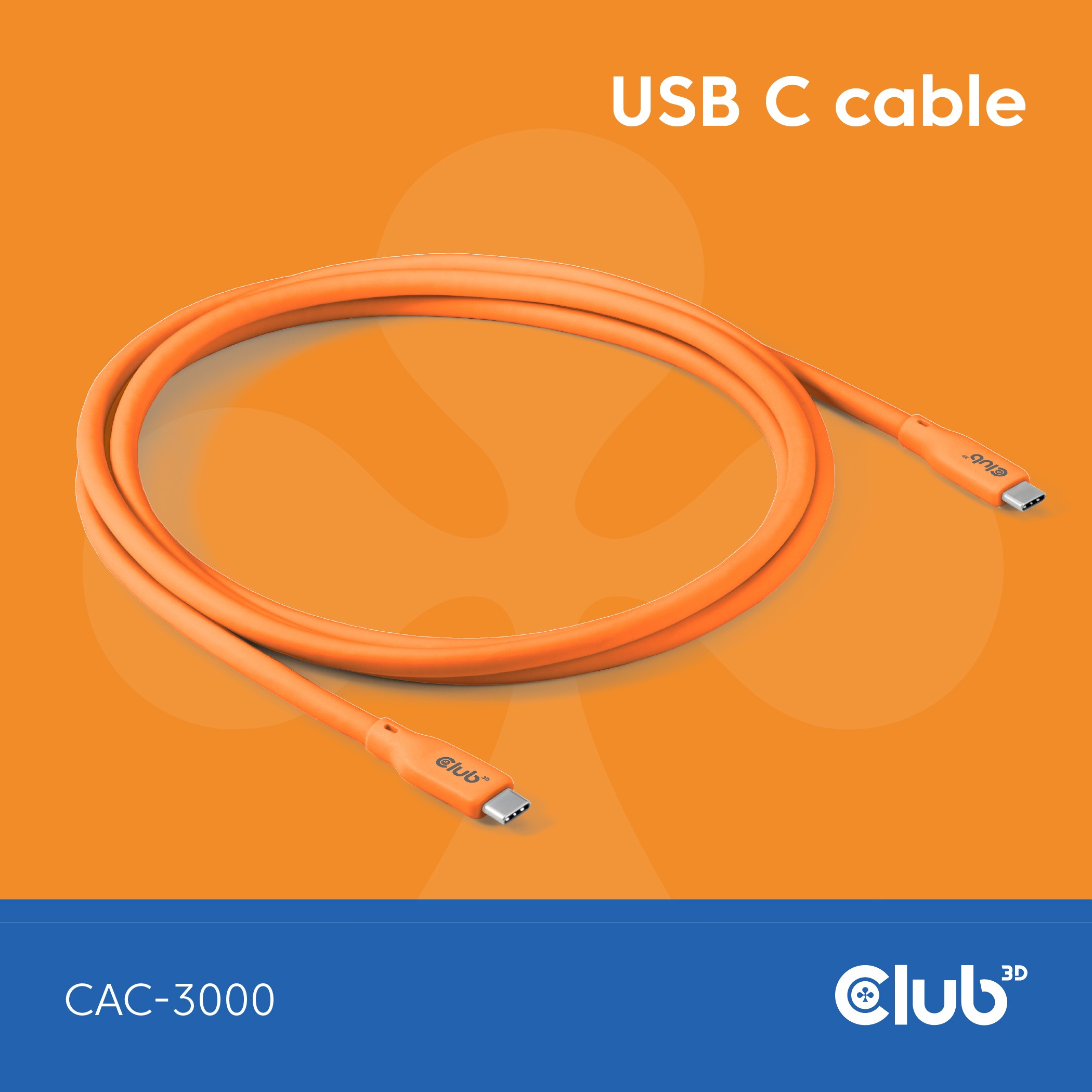 Club3D Lifestyle USB-C Kabel PD 240W.20Gbps 2m orangeSt/St