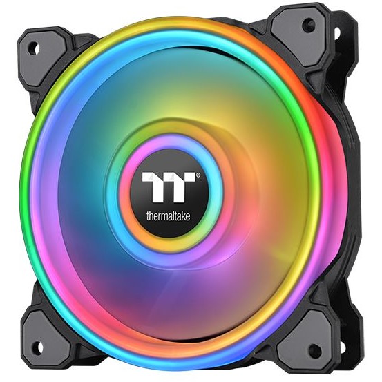 120mm Thermaltake Riing Quad 12 RGB Radiator Fan TT Premium Edition Single Fan Pack Black