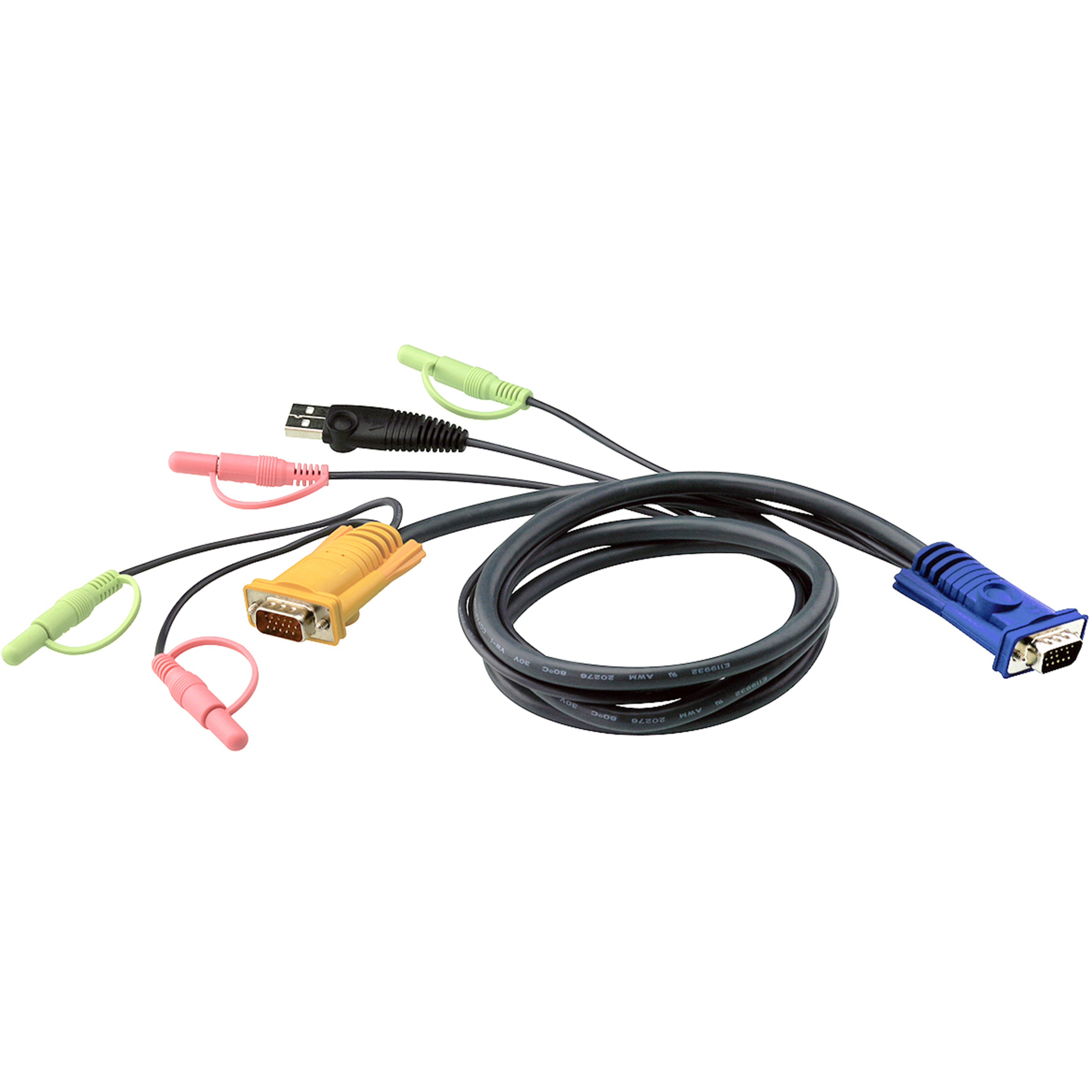 ATEN 2L-5302U KVM Kabel VGA USB und Audio schwarz 1.8m