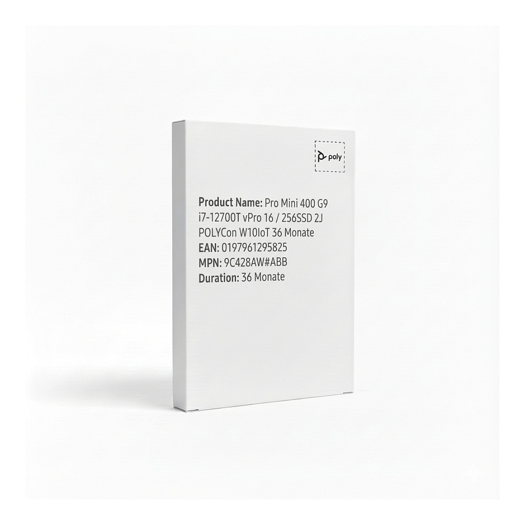 Pro Mini 400 G9 i7-12700T vPro 16/256SSD 2J POLYCon W10IoT 36 Monate