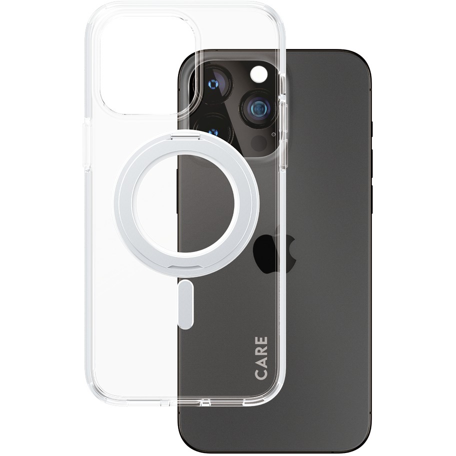 CARE Case Silver Kickstand MagSafe iPhone 15 Pro Max