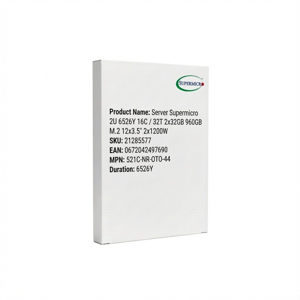 Server Supermicro 2U 6526Y 16C/32T 2x32GB 960GB M.2 12x3.5
