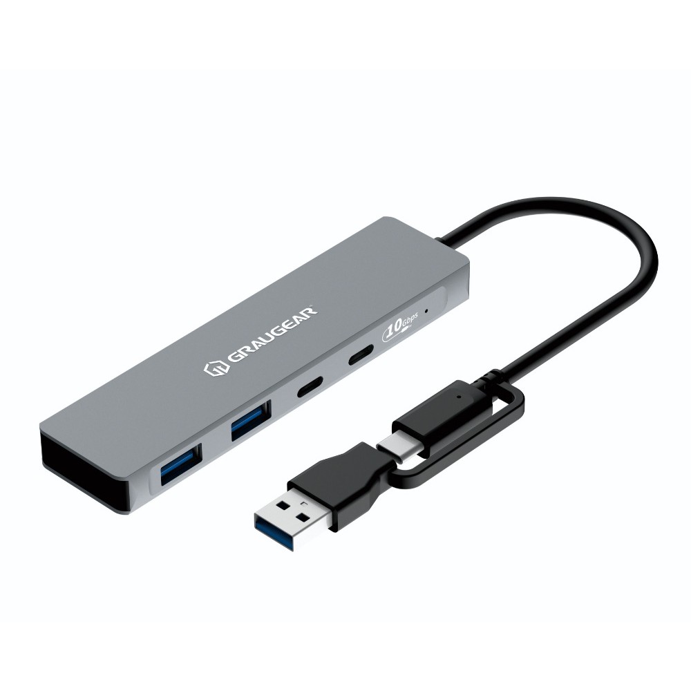 GRAUGEAR 10Gbps USB-HUB 4x USB 3.2. 2x Type-C und 2x Type-A