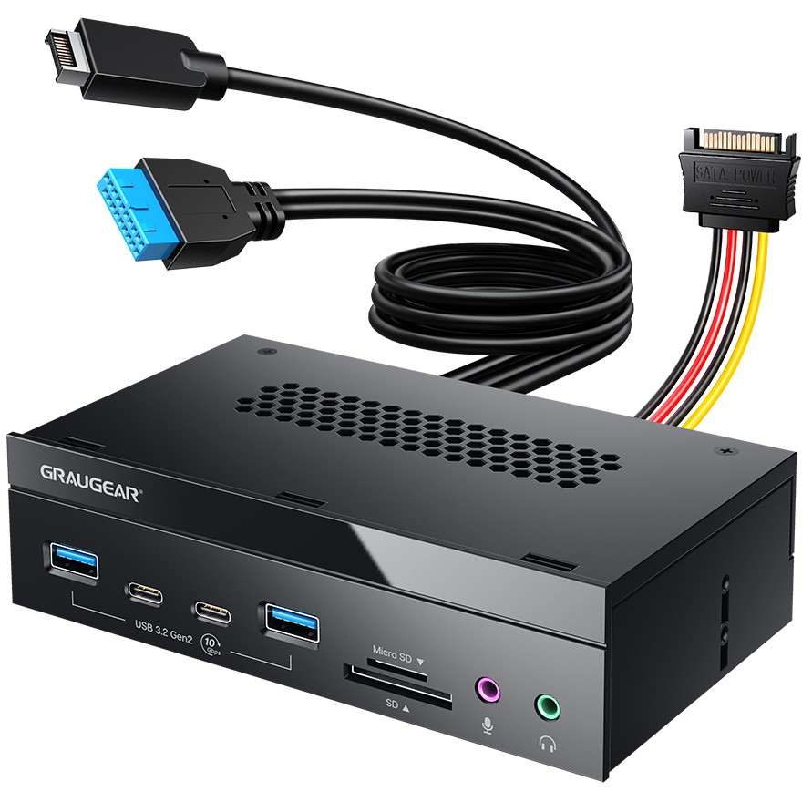 GRAUGEAR Multi Frontblende 8-Fach + Kartenleser USB.SD.Micro