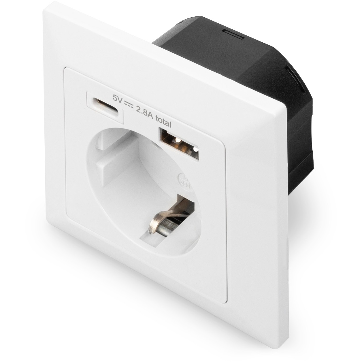 DIGITUS Sicherheits-Steckdose Unterputzmontage USB Type-C/US