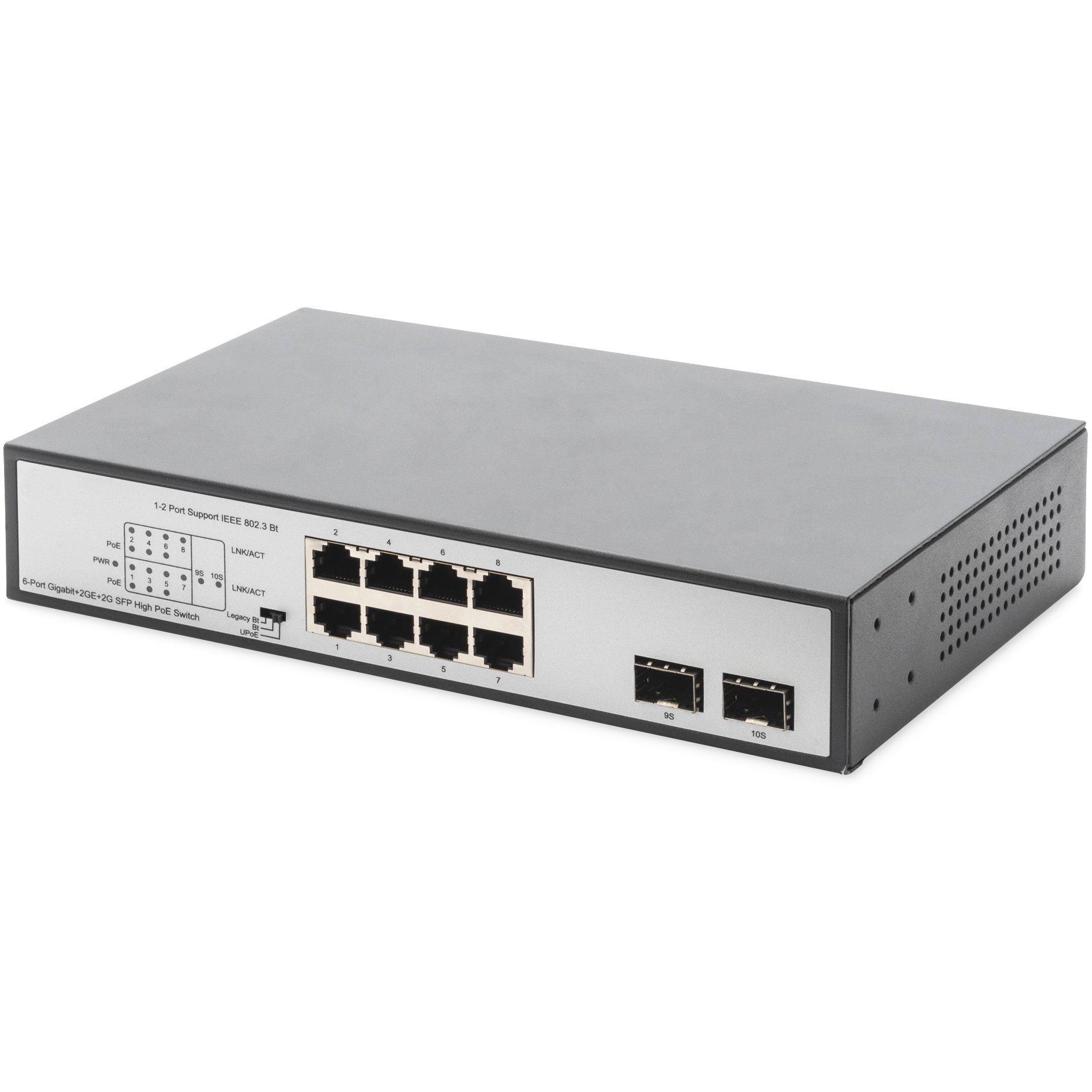 DIGITUS Switch 8-Port Gigabit 180W PoE Unmanaged schwarz