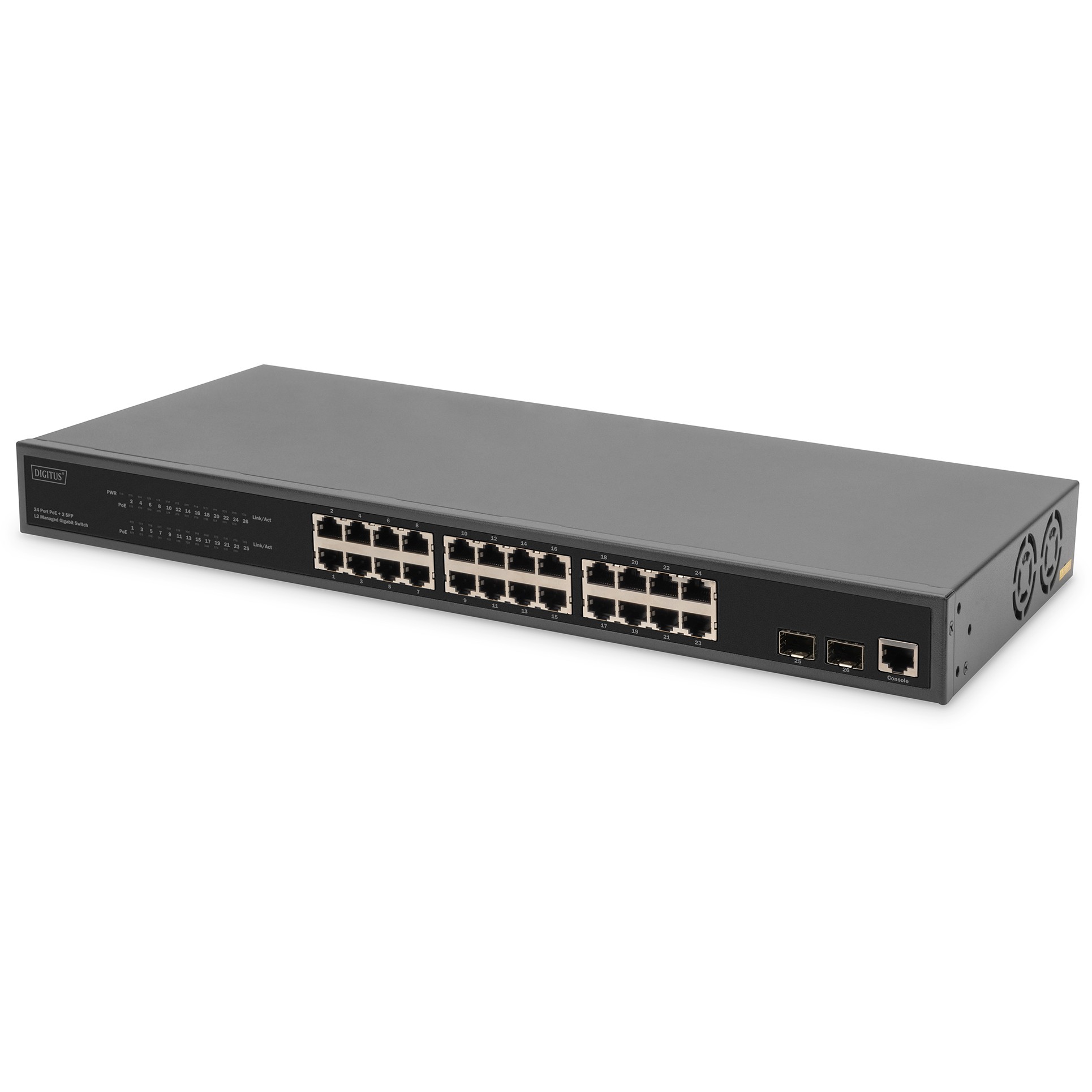 DIGITUS Switch 24 Port L2 Managed Gigabit Ethernet PoE