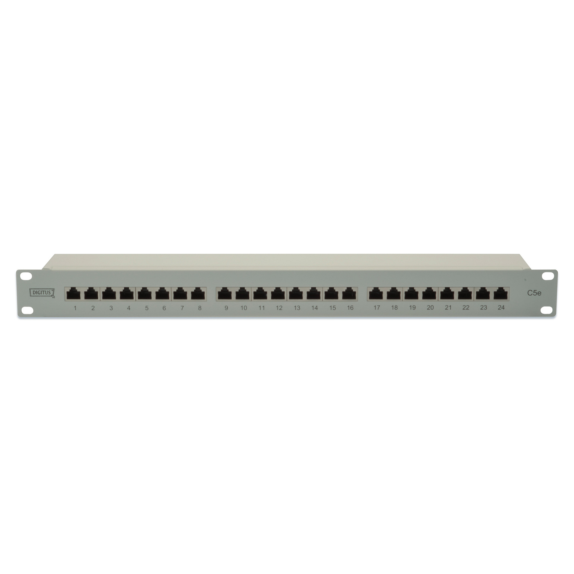 DIGITUS Patchpanel 1HE 24-Port Cat5e geschirmt grau