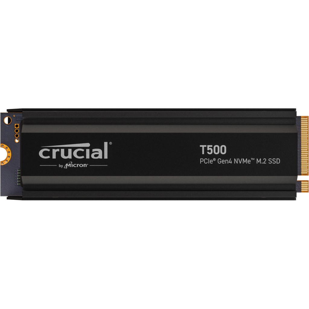 M.2 4TB Crucial T500 (schwarz, PCIe 4.0 x4, NVMe, M.2 2280, mit Heatsink)