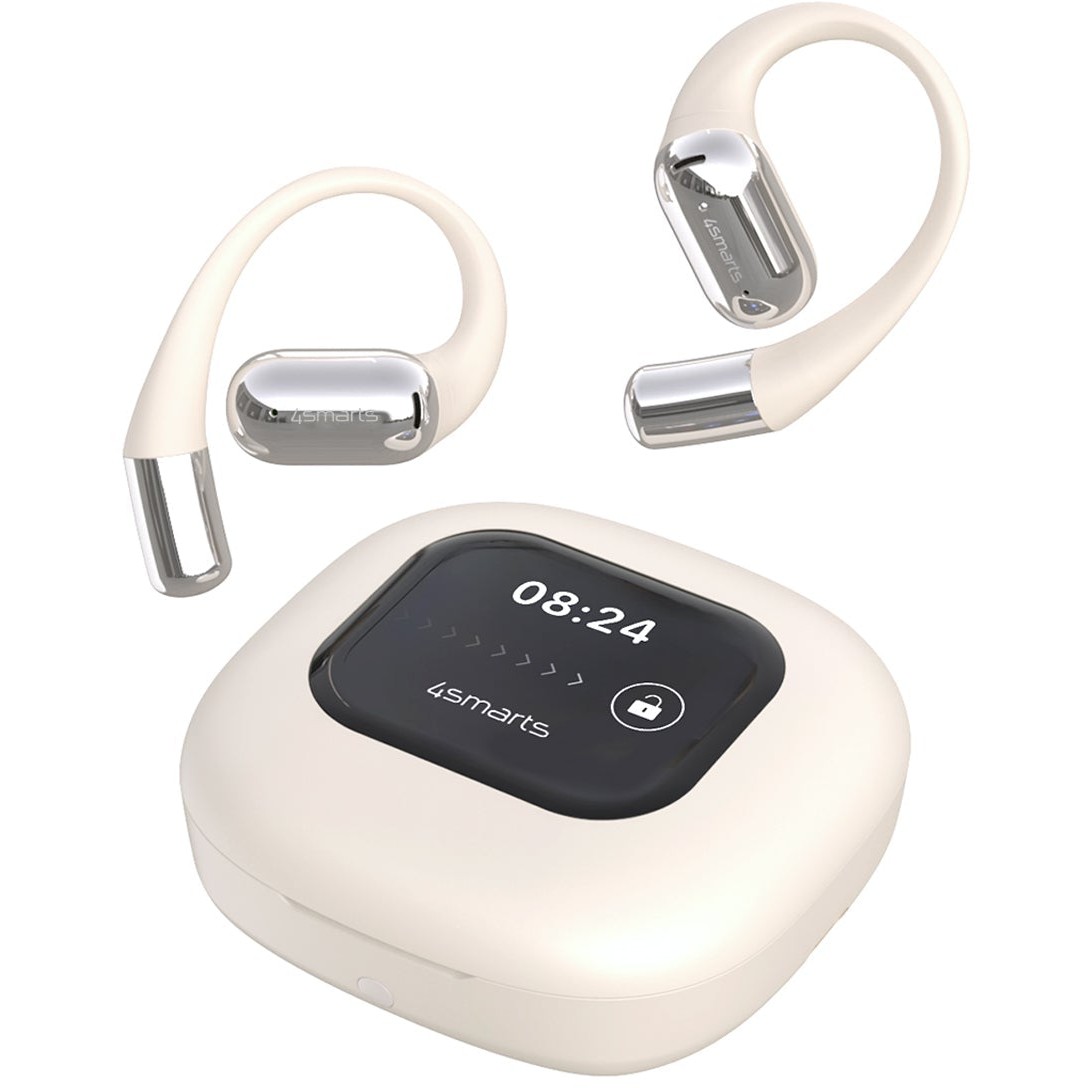 4smarts Open-Ear Bluetooth Kopfhrer SkyBuds AI Screen, beige