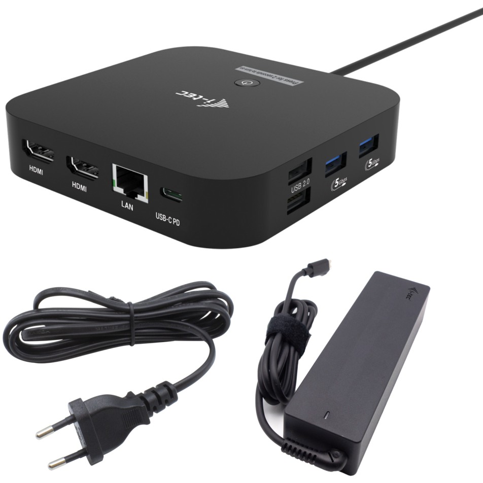 I-TEC USB-C Dual HDMI DS 2xHDMI 1xGLAN 2xUSB-A 3.2 2xUSB 2.0 1xUSB-C Gen2 1xUSB-C Gen1 k 1x100W USB-C PD+Charger 100W