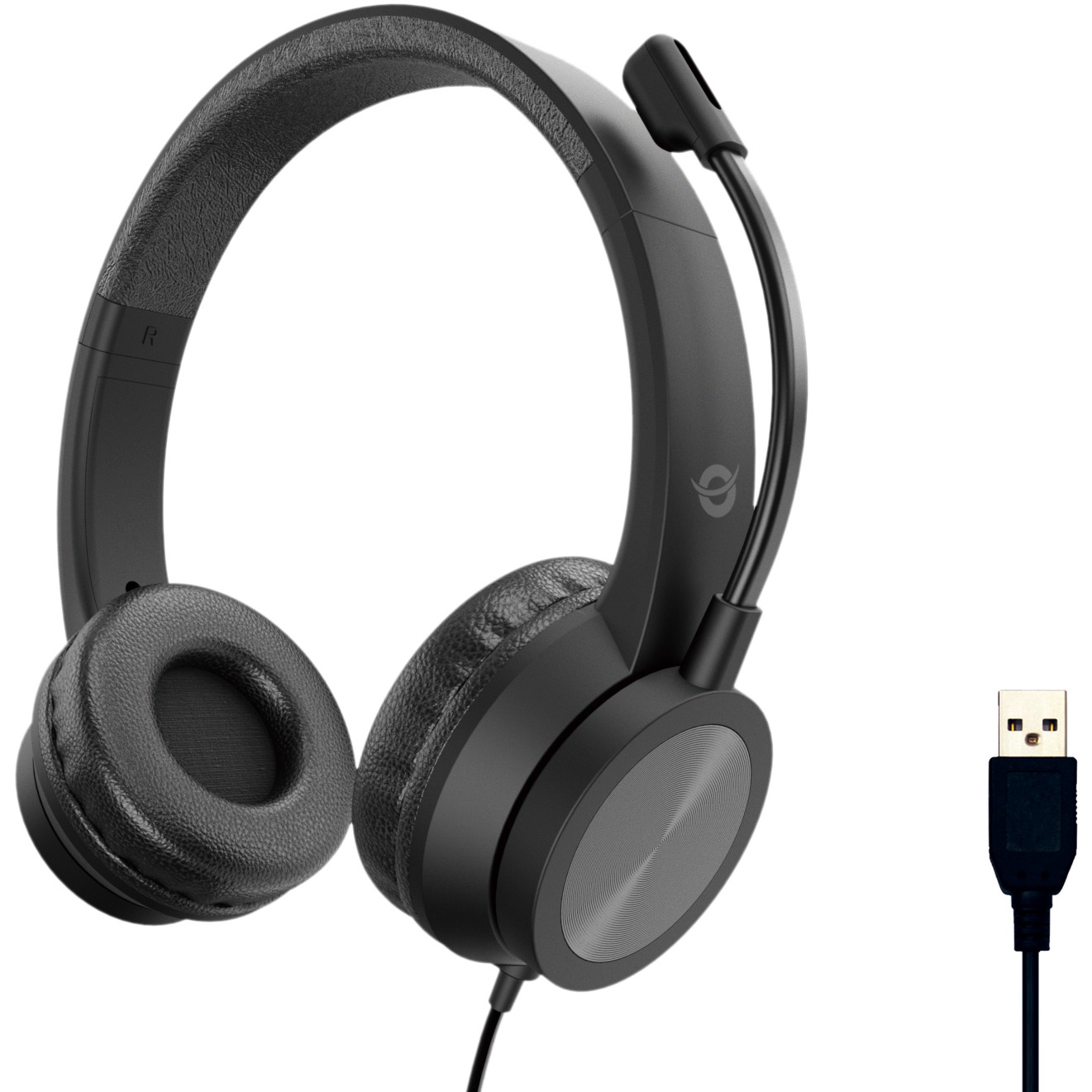 CONCEPTRONIC Headset USB-A Mikro,int.Bed.Stereo 2.0m sw