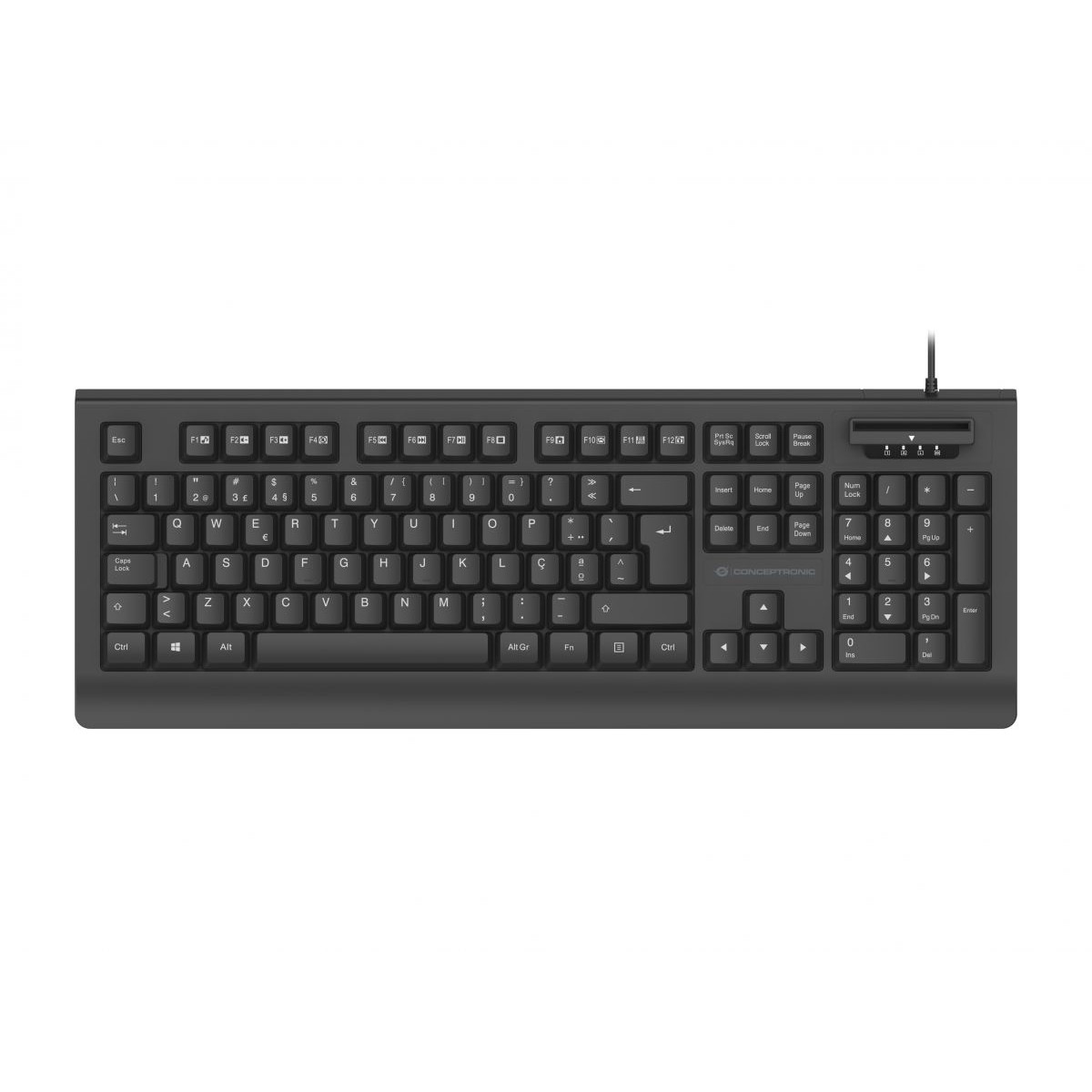 CONCEPTRONIC USB Tastatur,Smart ID-Kartenleser portugies. sw