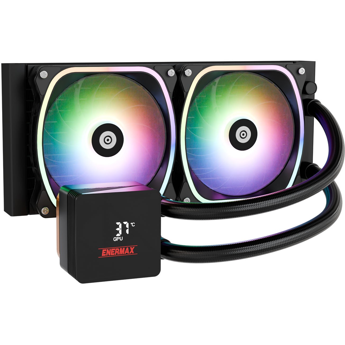 K Enermax Liquid CPU Cooler Aquafusion II 240mm ARGB Black
