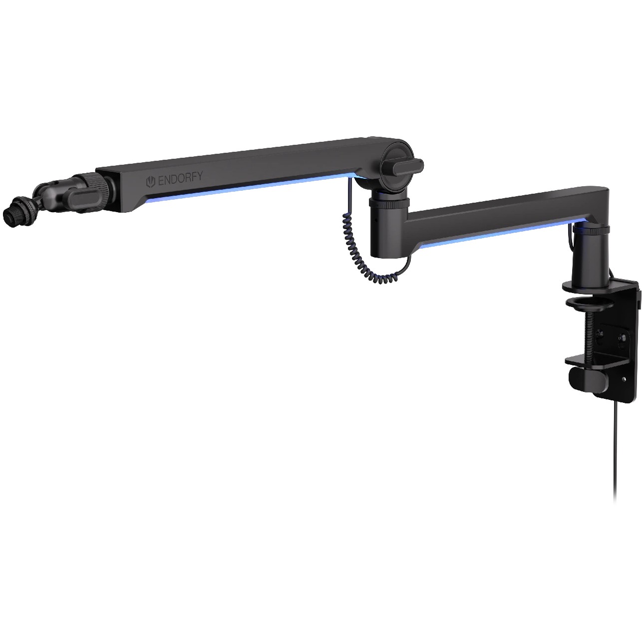 ENDORFY Mikrofonhalterung Broadcast Low Profile RGB Boom Arm (schwarz, fr Mikrofone bis 2kg, LED-Hintergrundbeleuchtung)