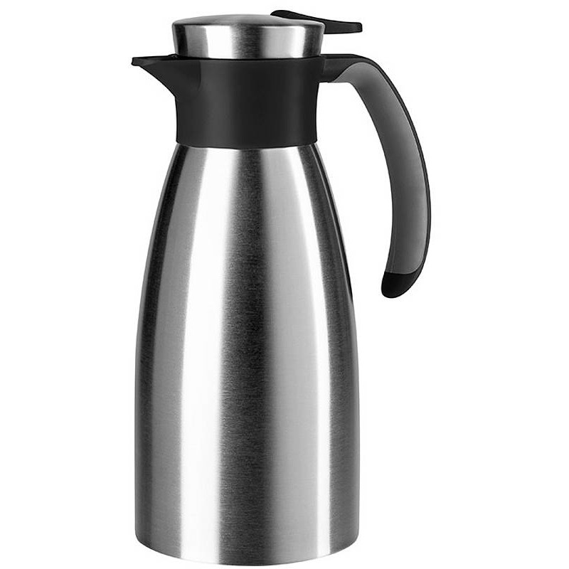Emsa Isolierkanne SOFT GRIP, 1 Liter (edelstahl/schwarz, Quick Tip Verschluss)