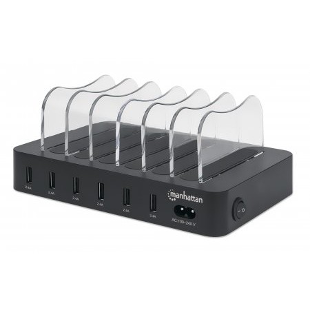 MANHATTAN 6-Port USB-Ladestation USB-A-Ports 2,4 A/5 V 55W