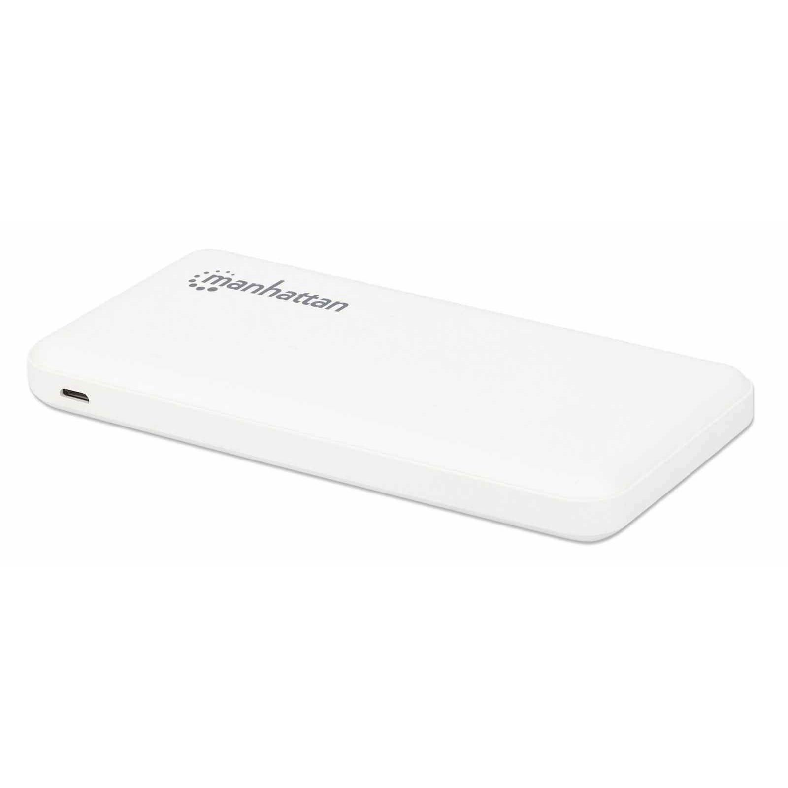 MANHATTAN Powerbank 10.000 mAh 2xUSB USB-C + Micro-USB weiß