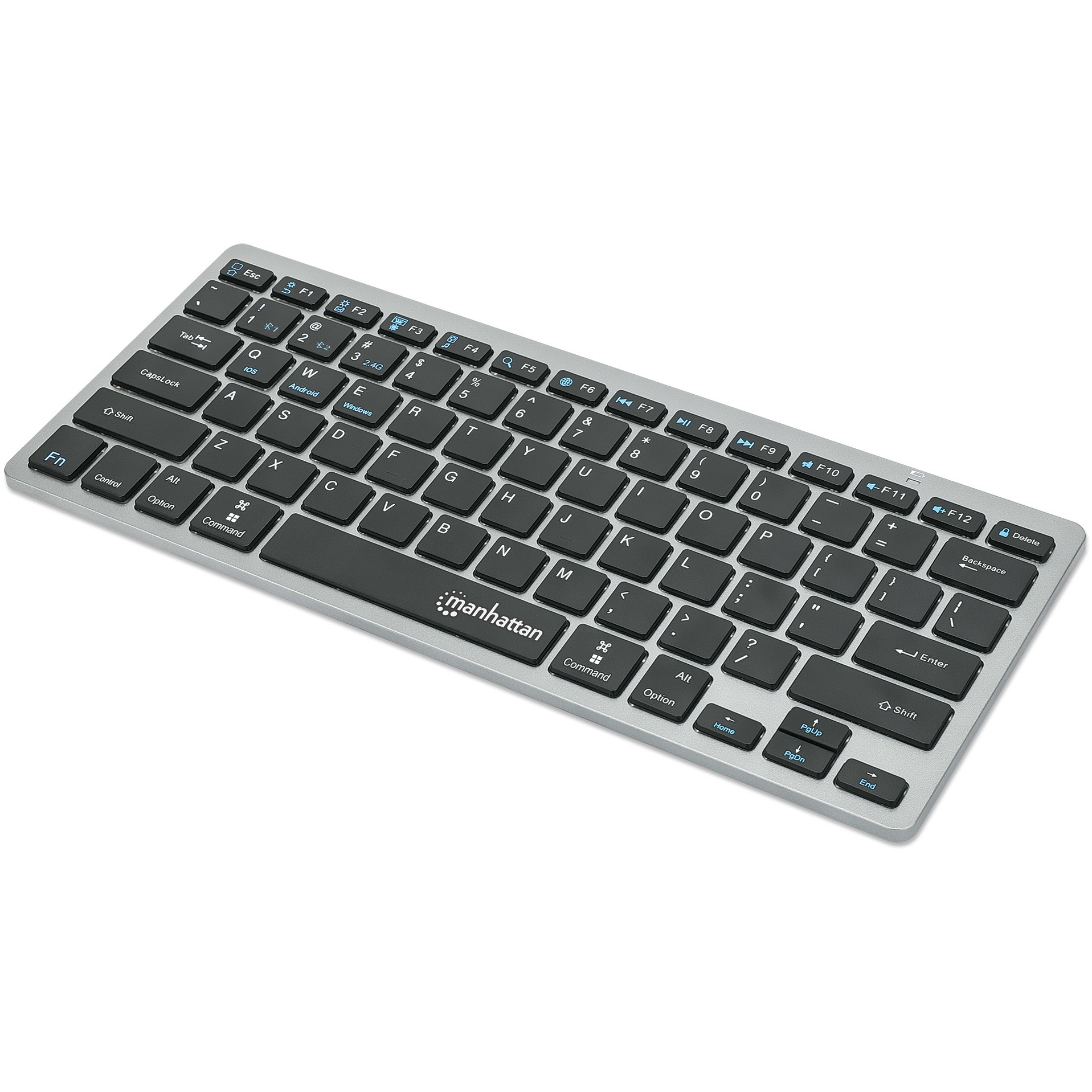 MANHATTAN Slim Funktastatur anthrazit Bluetooth 3.0/2.4GHz