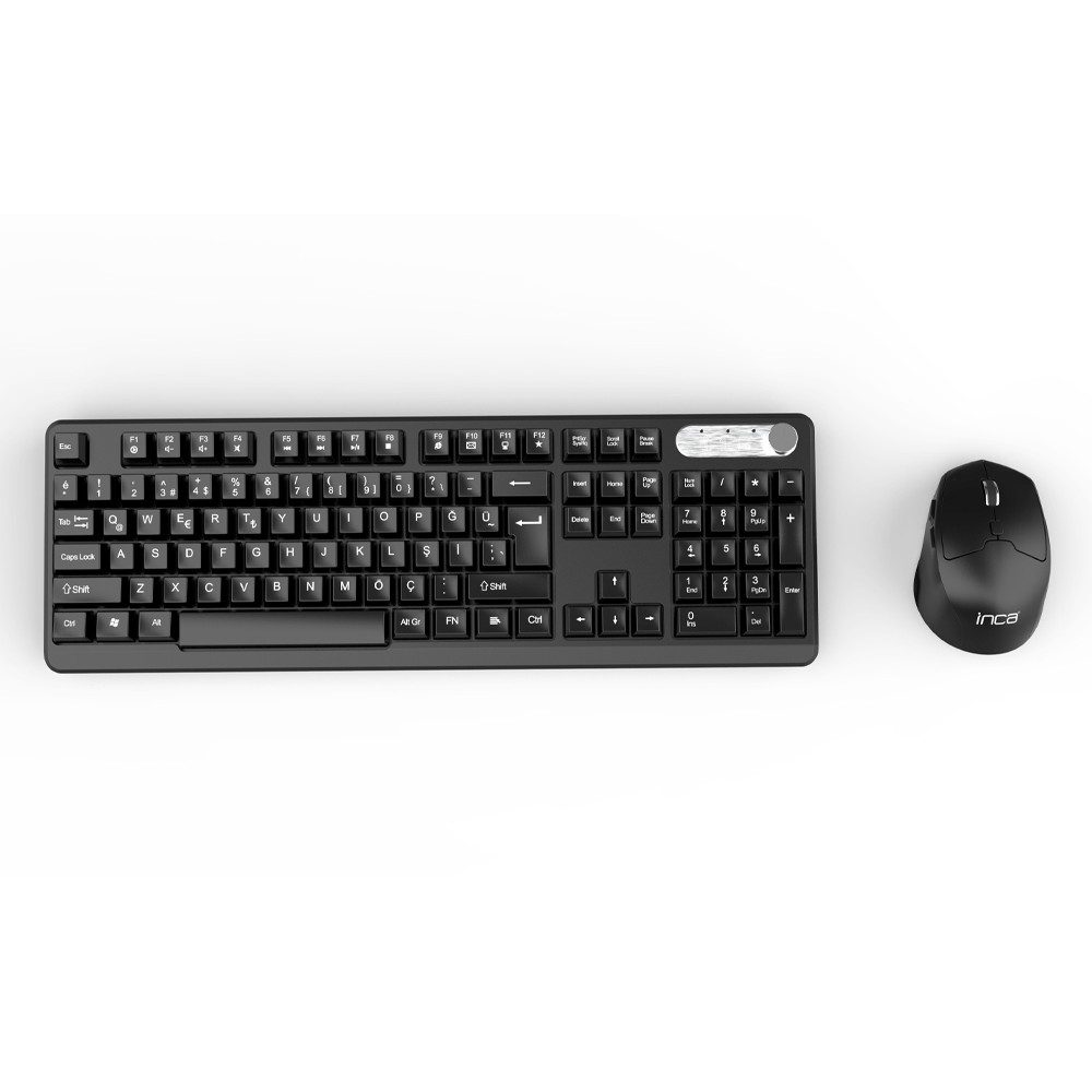 INCA Tastatur + Maus IWS-549U Büro Design,USB 2.0 Tas/USB-C Maus black