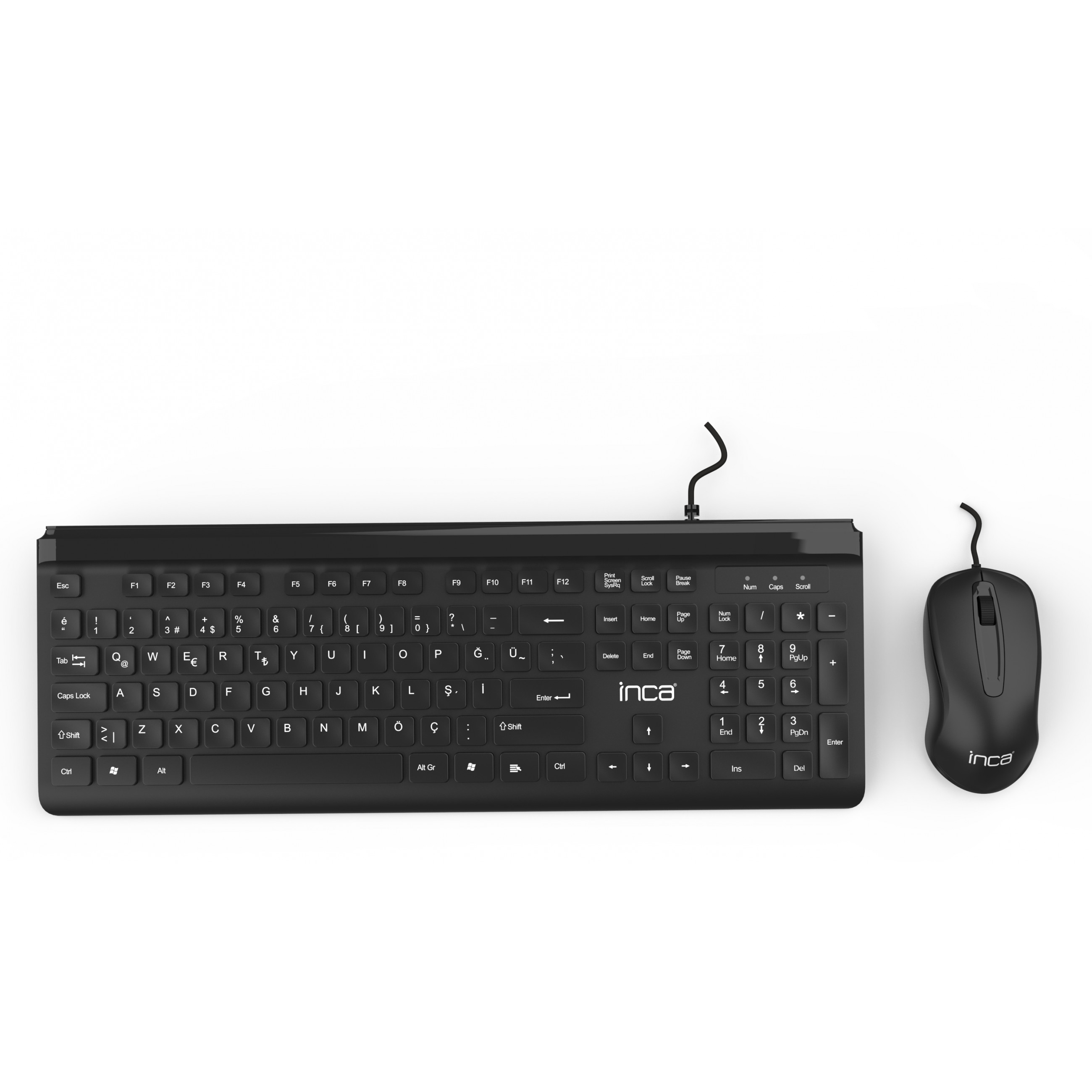 INCA Tastatur IMK-377 erg.Design, USB 3.0, silent, 1,45m black retail