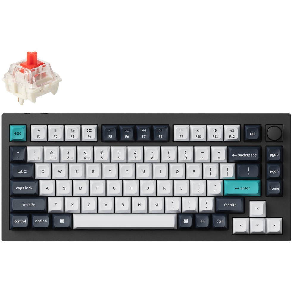 Keychron Q1 Max (schwarz/mehrfarbig, DE-Layout, Gateron Jupiter Red, Hot-Swap, Aluminiumrahmen, RGB)