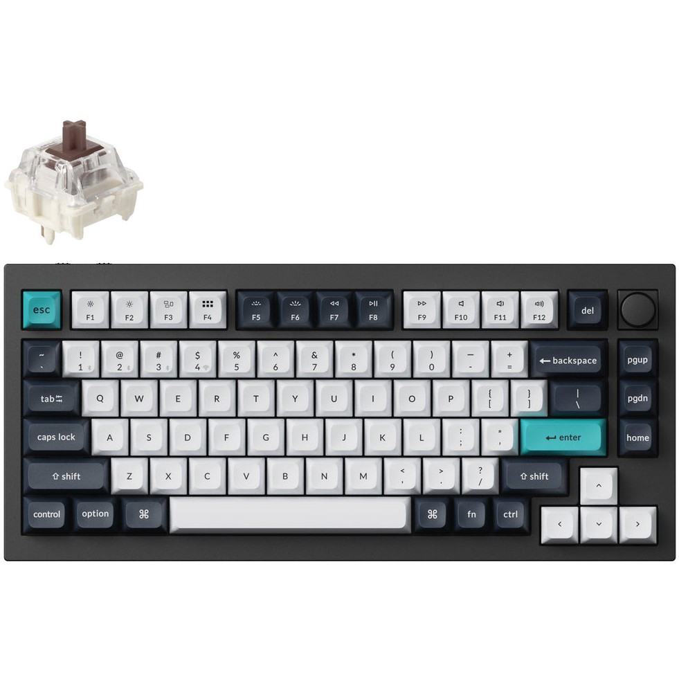 Keychron Q1 Max (schwarz/mehrfarbig, DE-Layout, Gateron Jupiter Brown, Hot-Swap, Aluminiumrahmen, RGB)