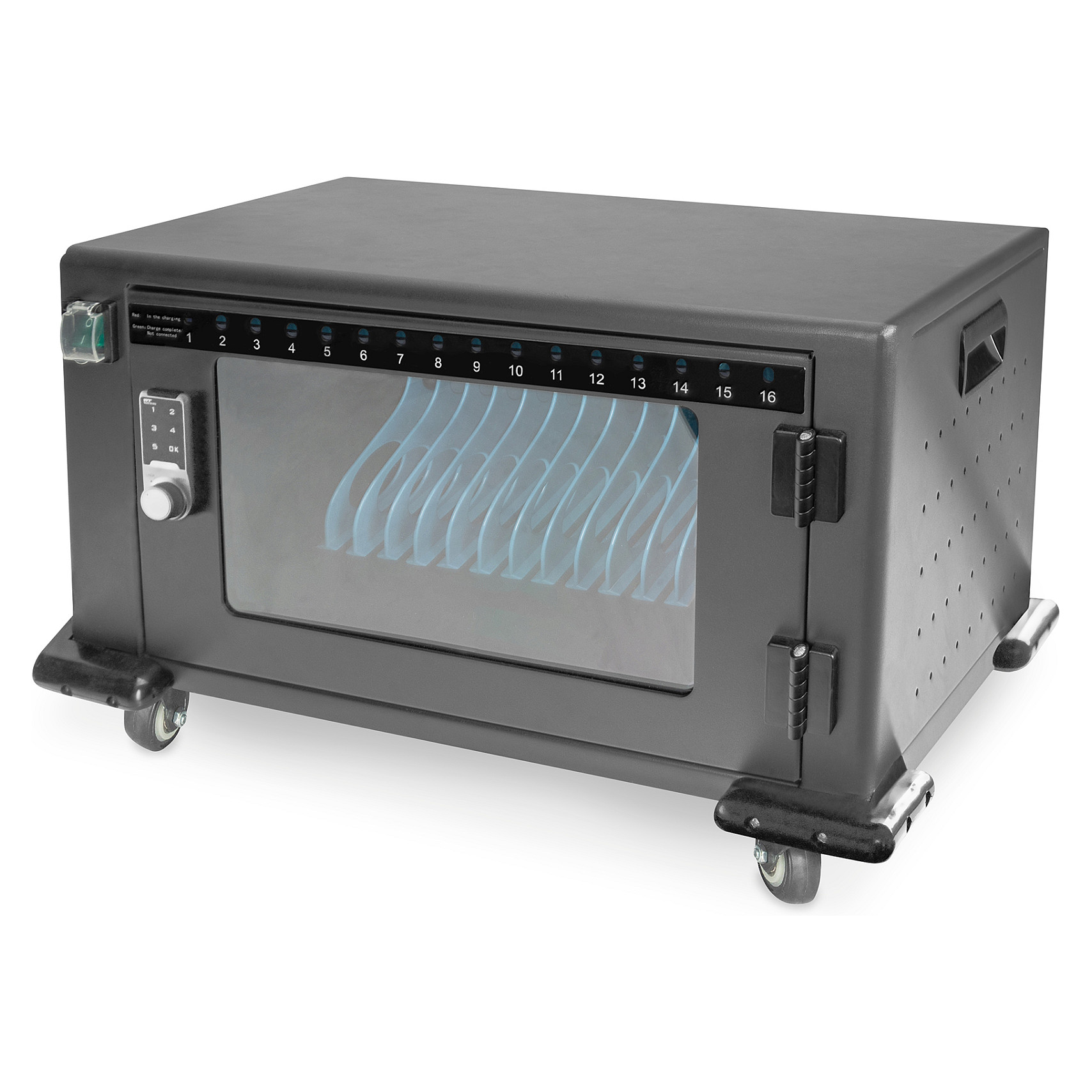 DIGITUS Mobiler Ladeschrank für 16 Tablets bis 13 Zoll, USB- C