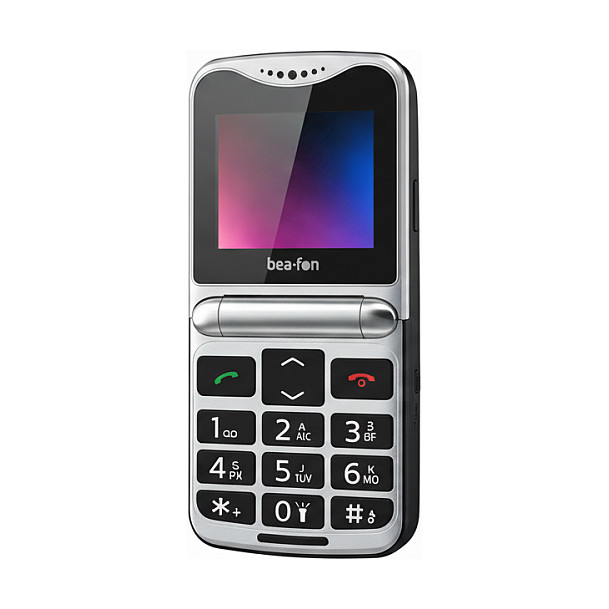 Beafon Fold 10 Silver Line, Grotastenklapphandy, schwarz-silber