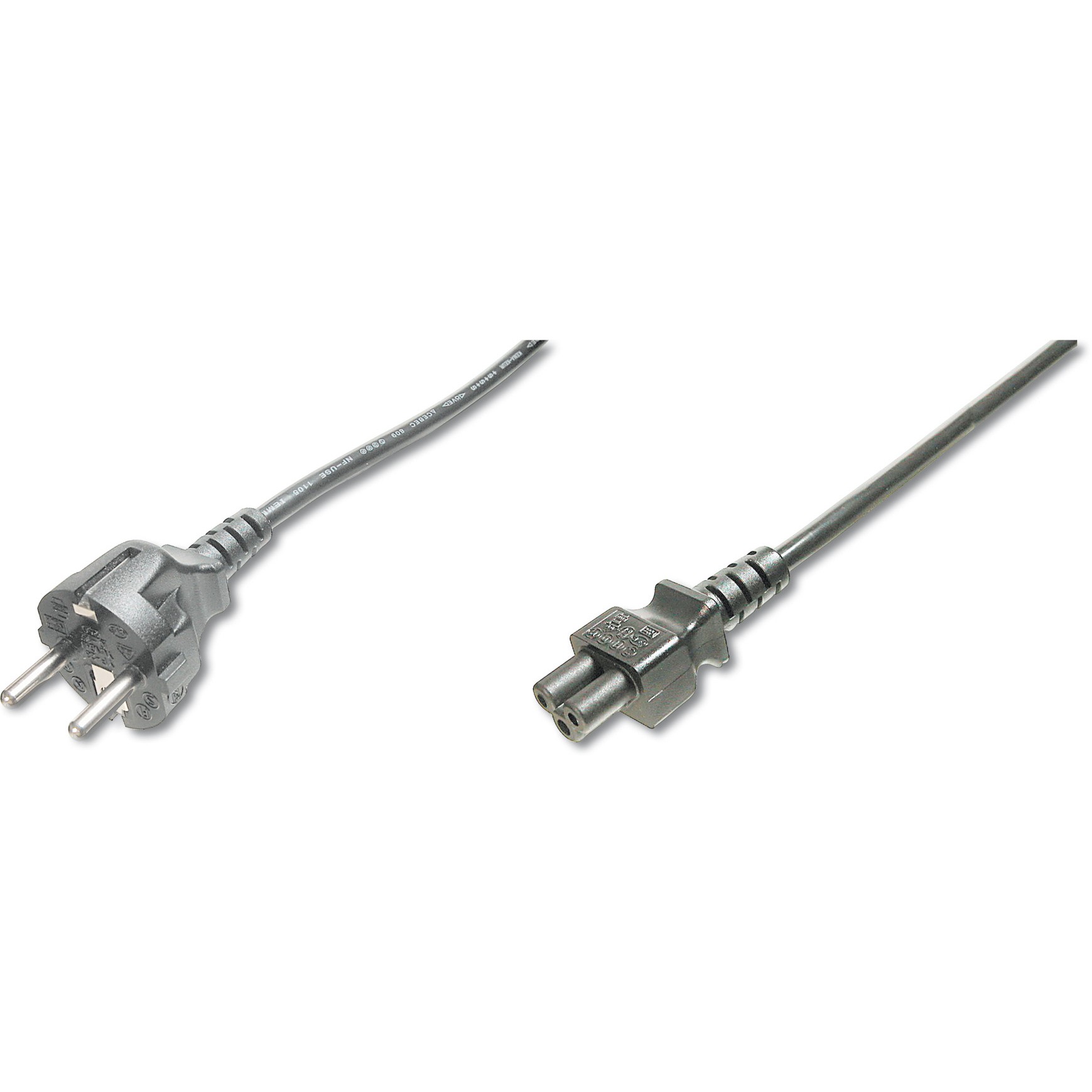 DIGITUS Anschlusskabel CEE 7/7 (Typ-F) -> C5 St/Bu 1.8m Polybeutel