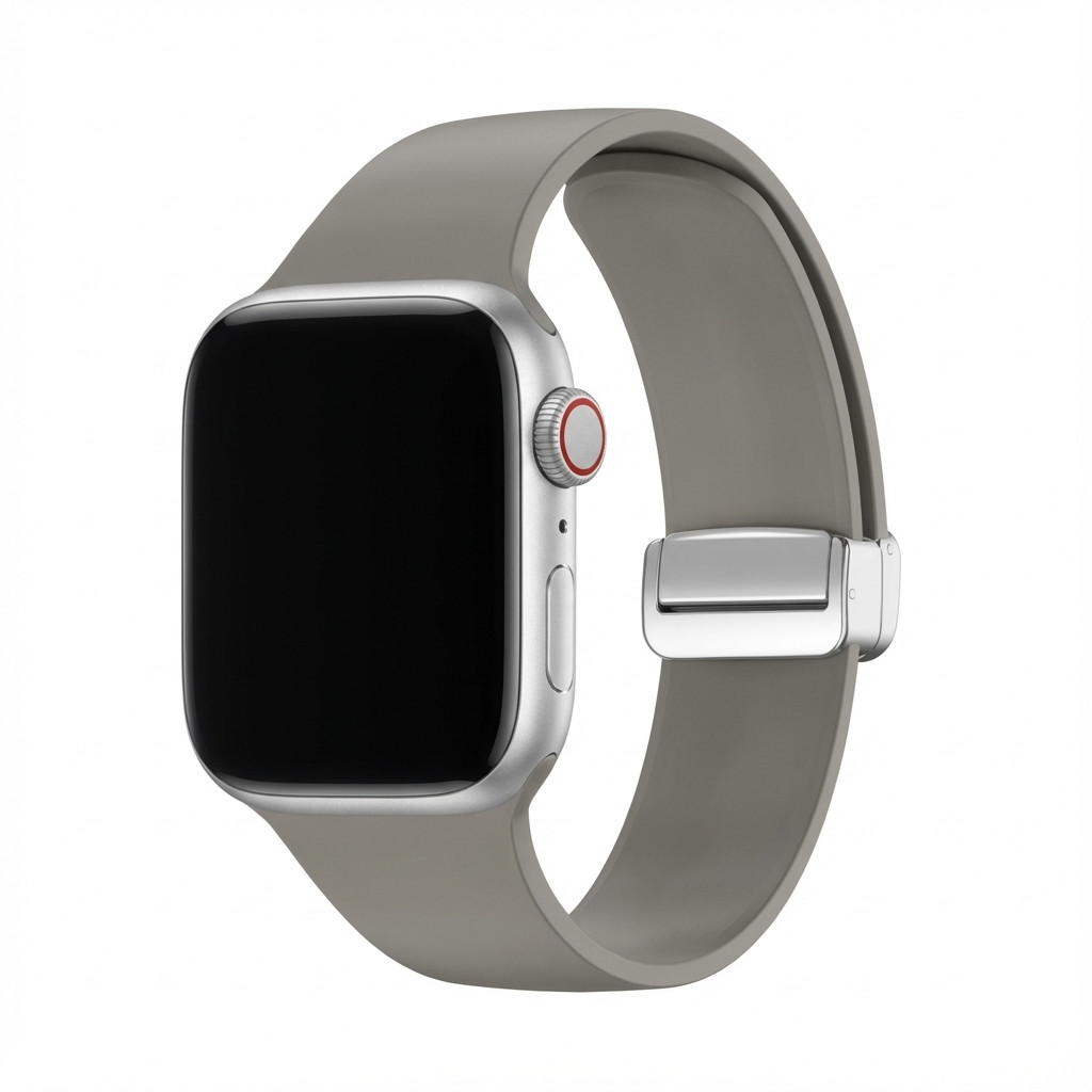 Premium Plus Armband für Apple Watch, Grau/Schwarz, 40mm, 41mm, 38mm, 42mm (Series 10), GA-MAG-BNDA-PP-GMS