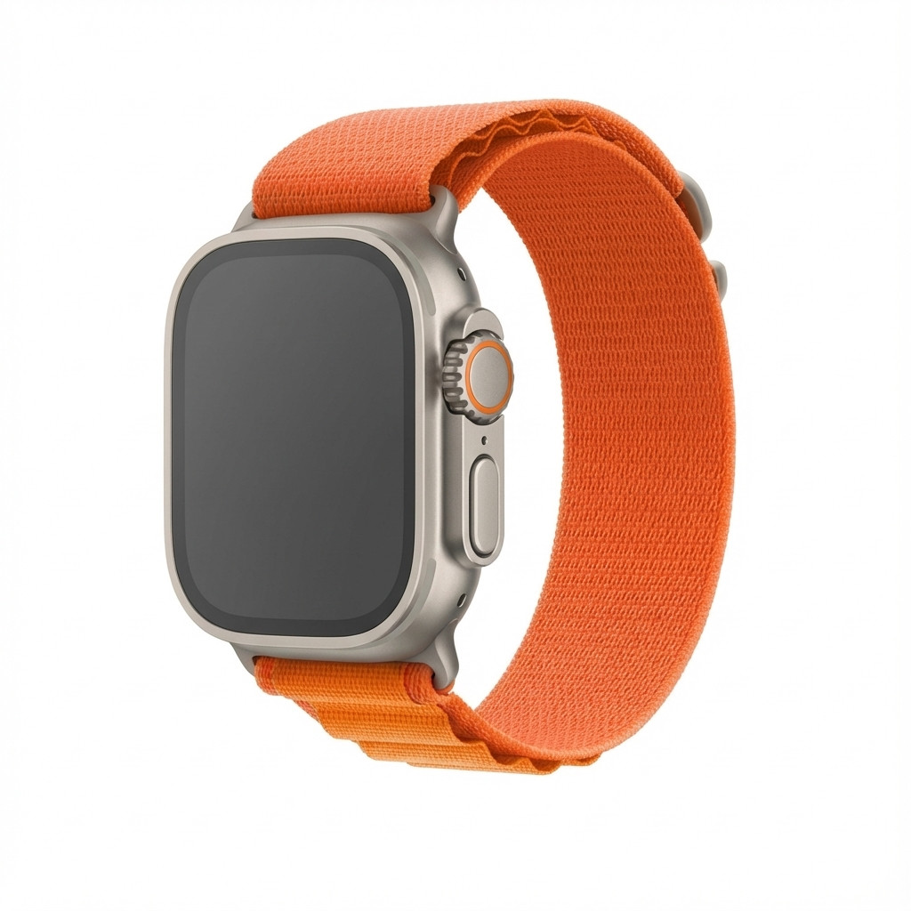 Premium Plus Armband für Apple Watch, Orange/Grau, 44mm, 45mm, 42mm (Series 1/2/3), 49mm, 46mm, GA-MAG-BNDA-PP-OGL