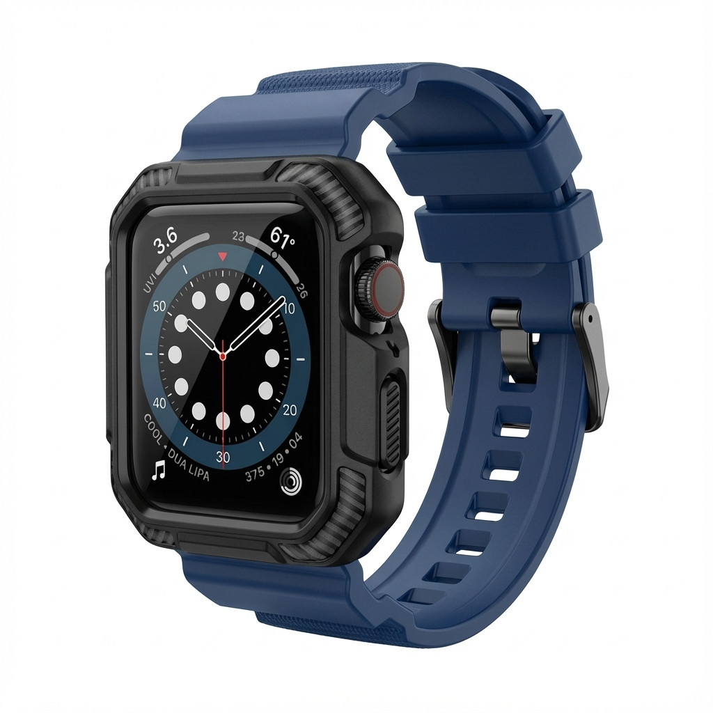 Premium Pro Armband für Apple Watch, Blau/Schwarz, 40mm, 41mm, 38mm, 42mm (Series 10), GA-MAG-BNDA-P+BMS