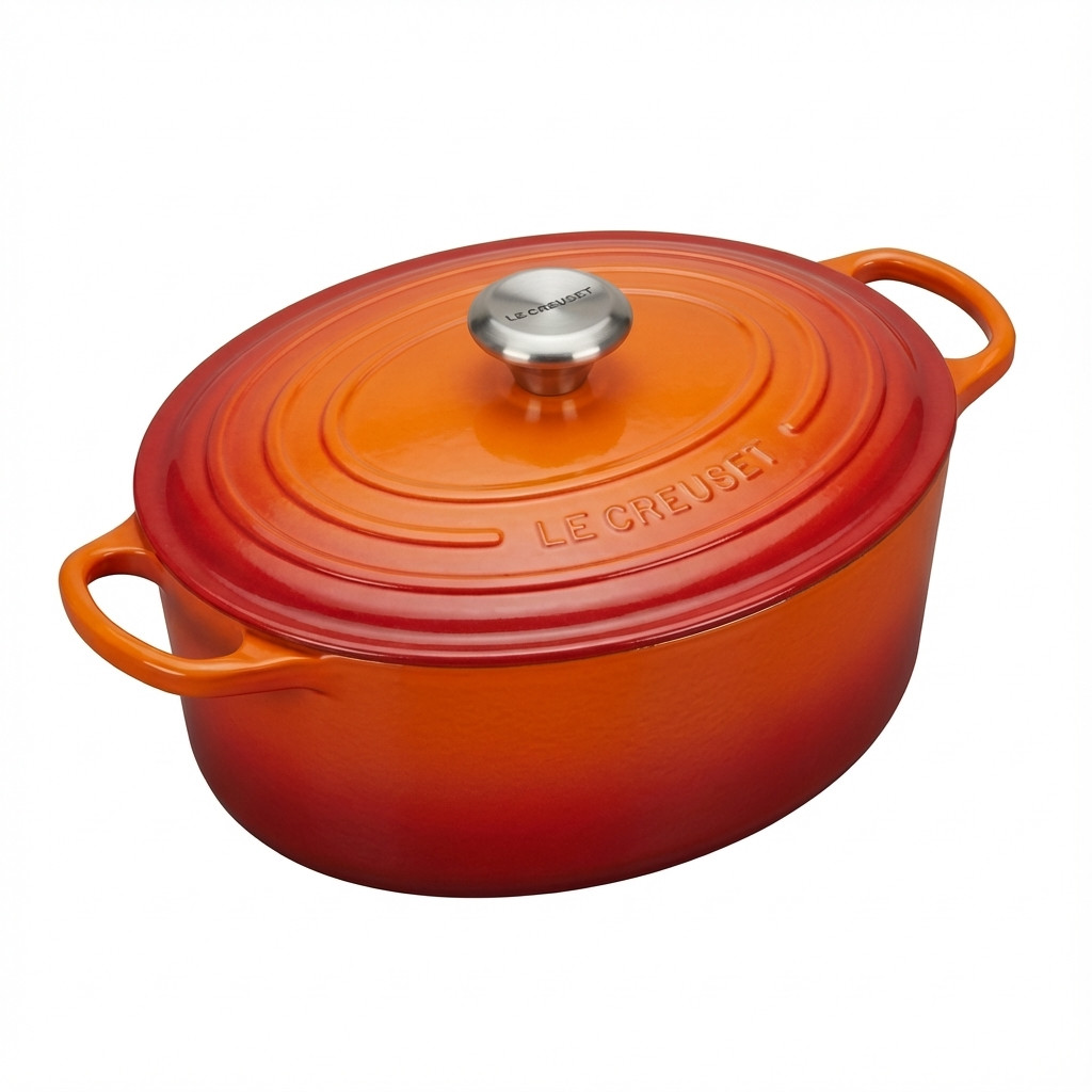 Le Creuset 21178294442430 Signature Gusseisen-Bräter mit Deckel,