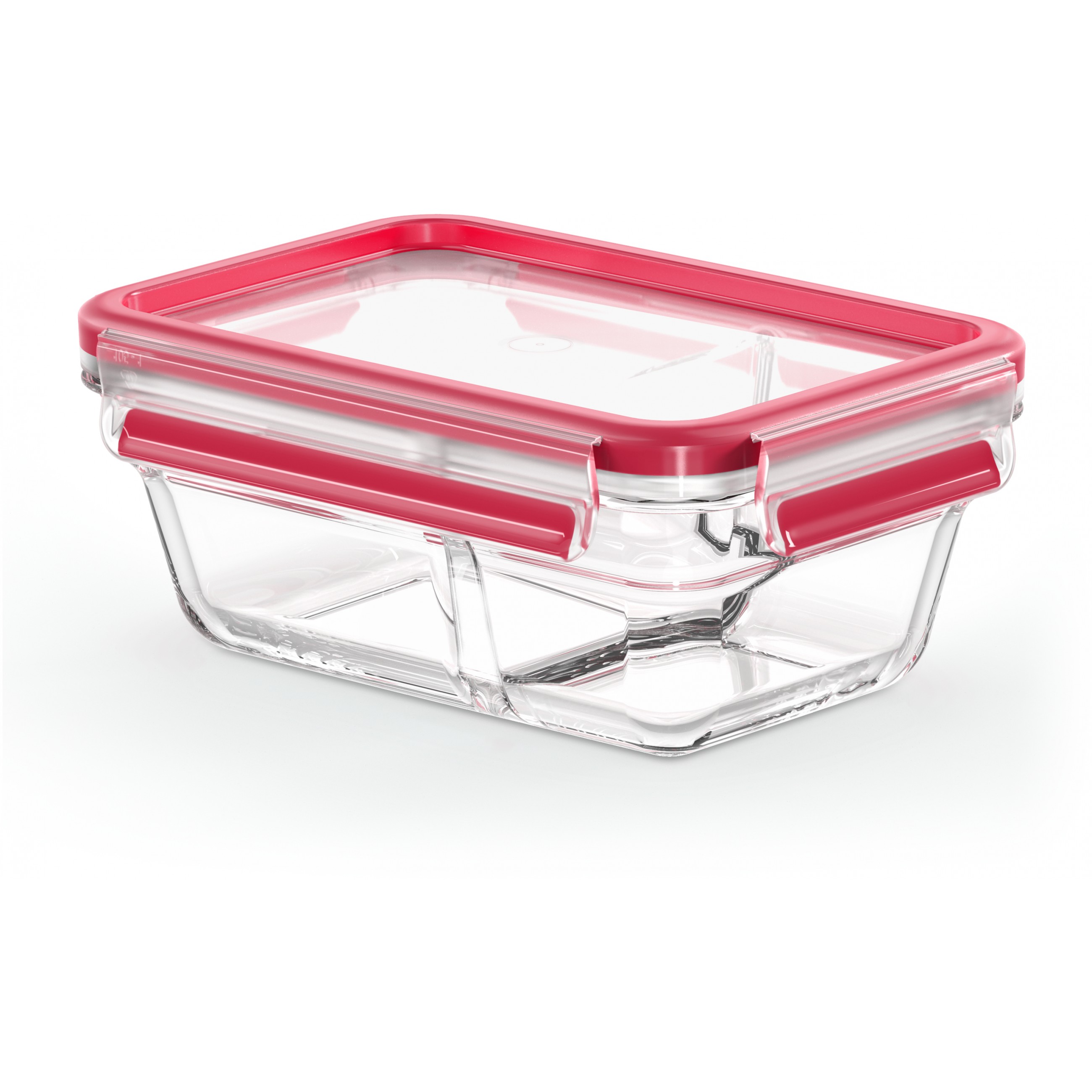 Emsa N10407 Clip & Close Glas Frischhaltedose 0.8 L Transparent/Rot