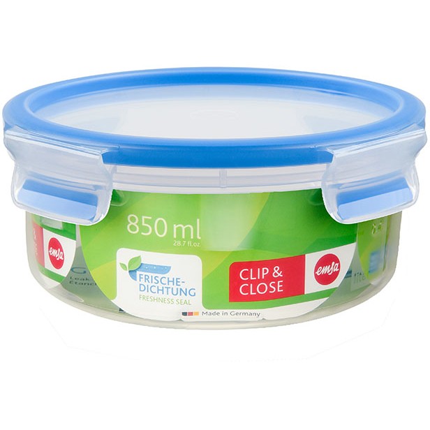 Emsa 508552 Runde Frischhaltedose mit Deckel. 0.85 Liter.