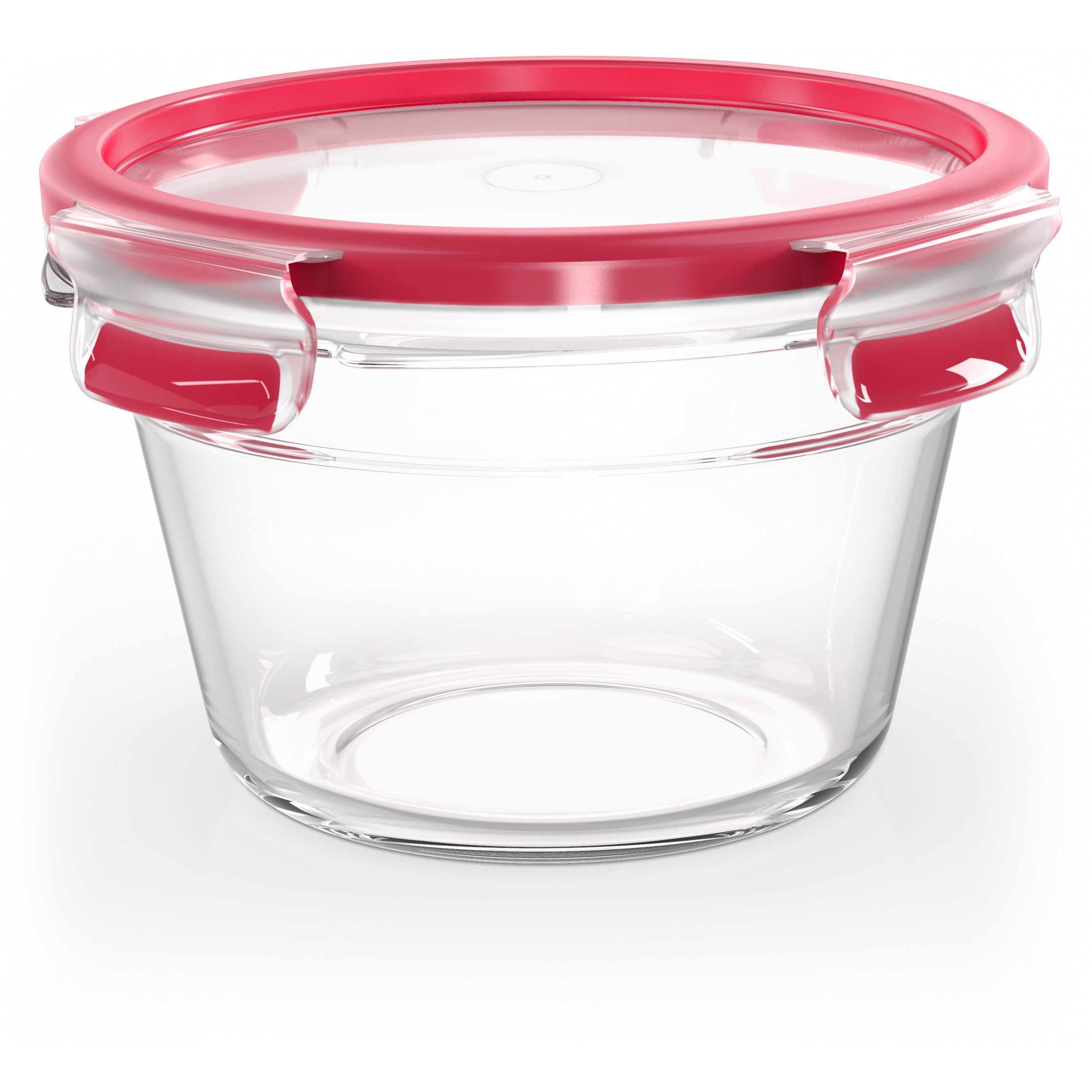 Emsa N10404 Clip & Close Glas Frischhaltedose rund 0.9 L Transparent/Rot