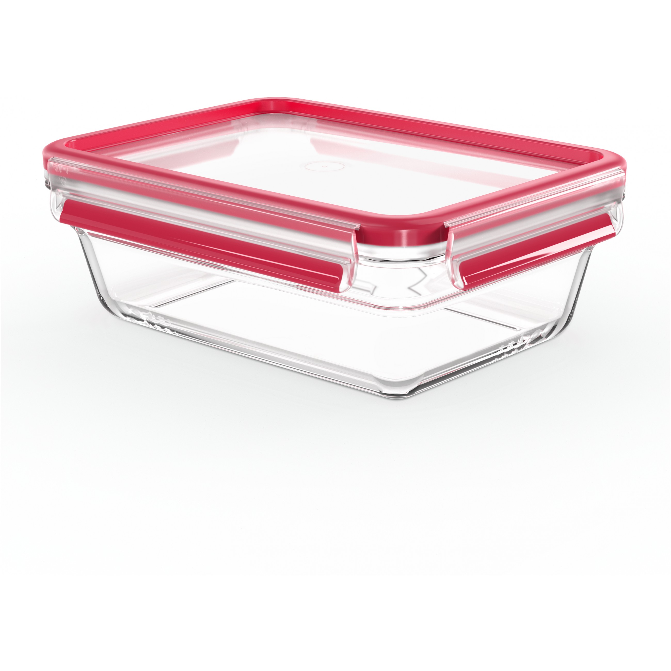 Emsa N10410 Clip & Close Glas Frischhaltedose 1.3 L Transparent/Rot