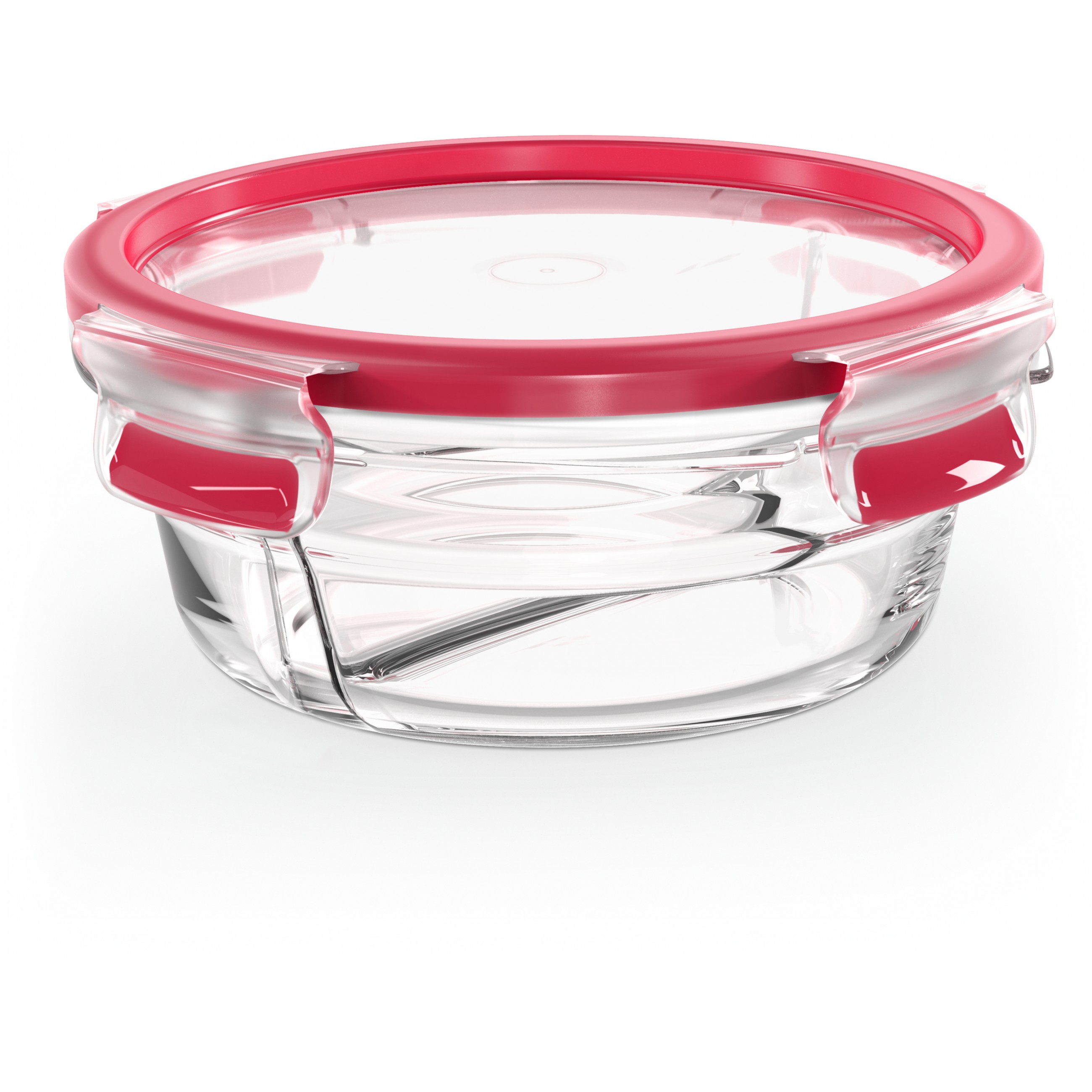 Emsa N10402 Clip & Close Glas Frischhaltedose rund Transparent/Rot