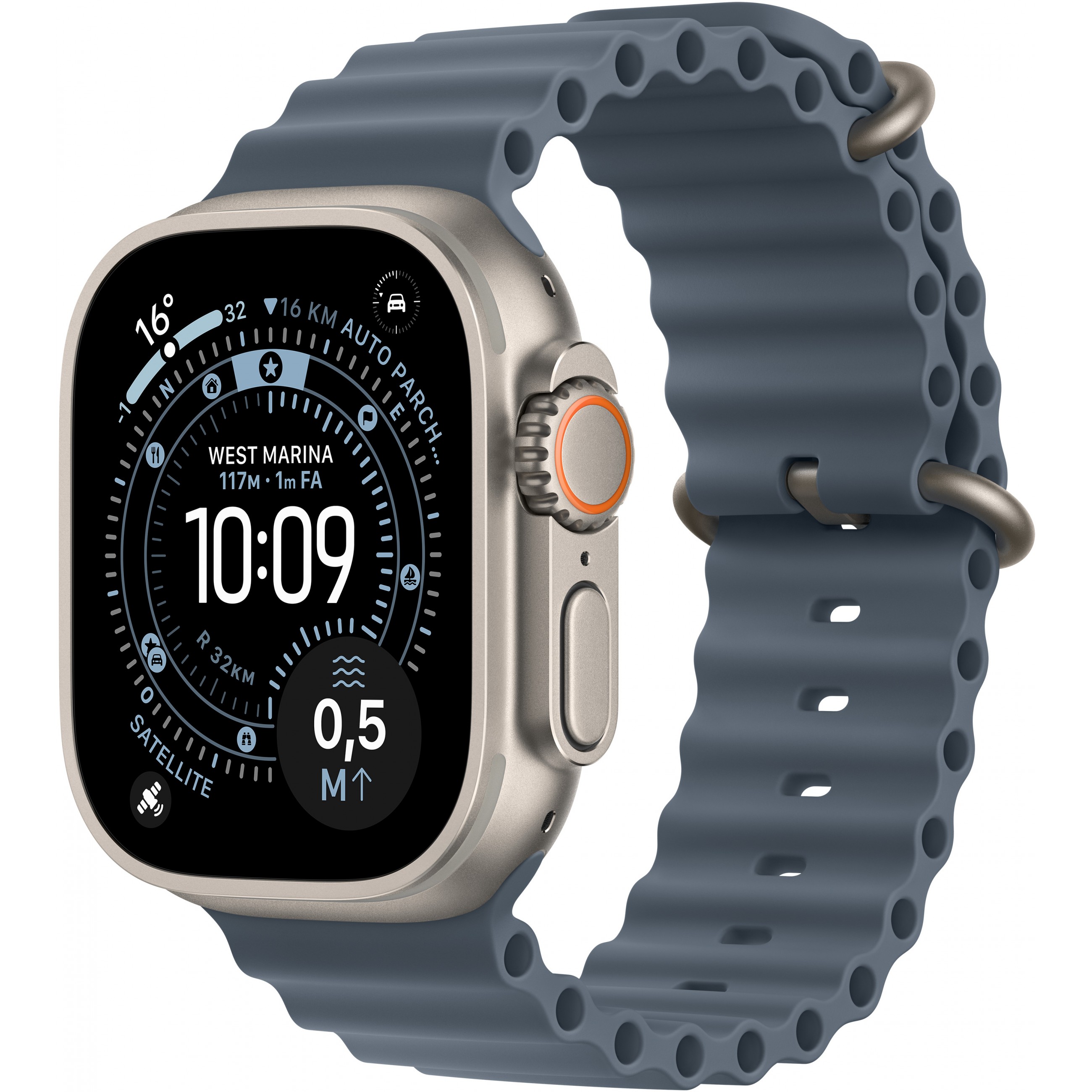 Apple Watch Ultra 3 Titanium Cellular 49mm Natur (Ocean Armband maritimblau)