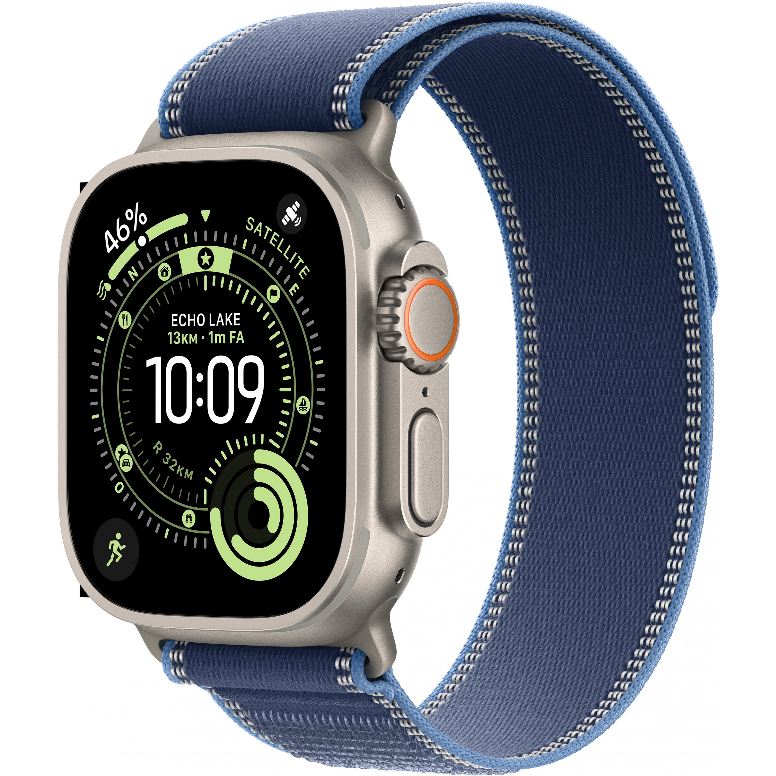 Apple Watch Ultra 3 Titanium Cellular 49mm Natur (Trail Loop blau/hellblau) S/M