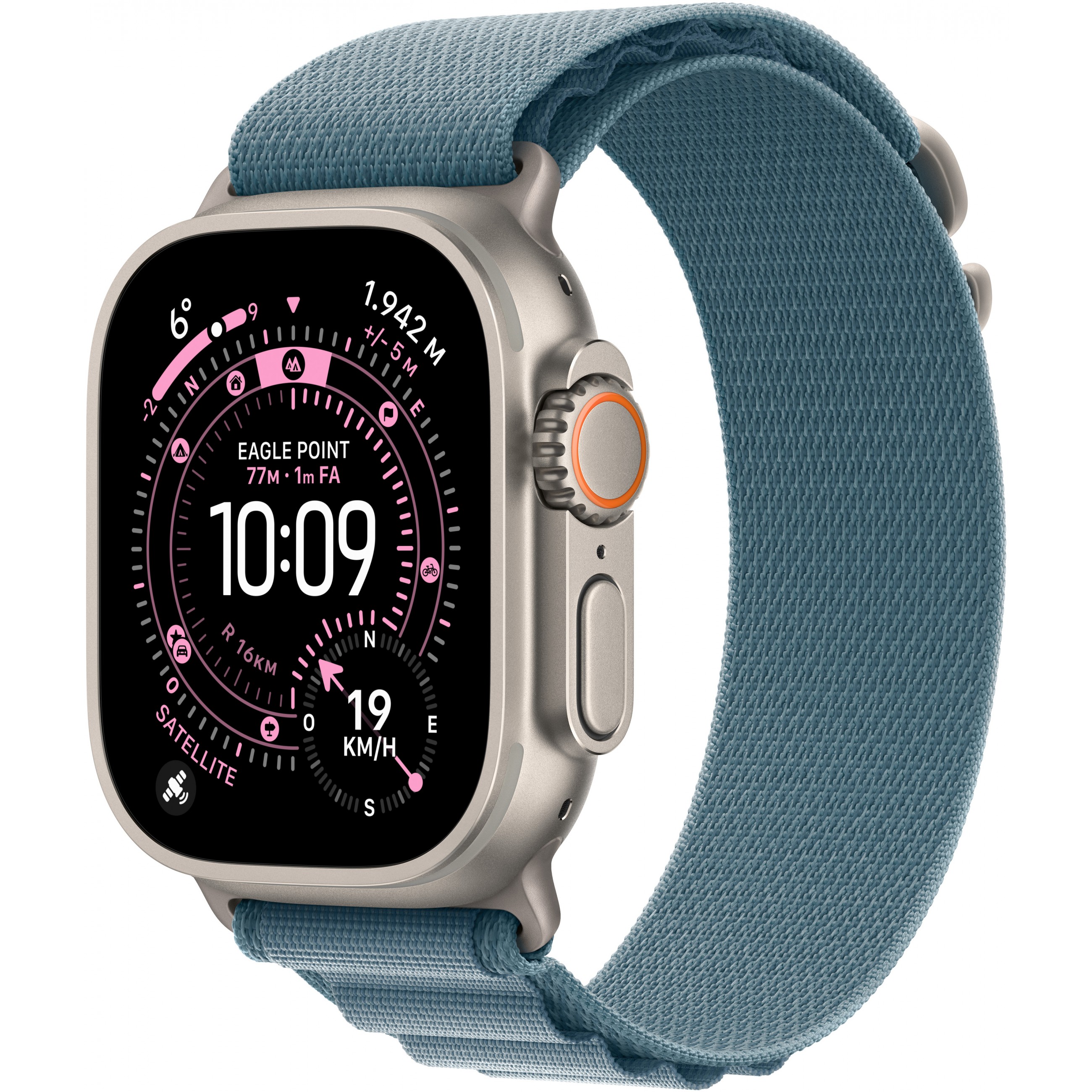 Apple Watch Ultra 3 Titanium Cellular 49mm Natur (Alpine Loop hellblau) Small