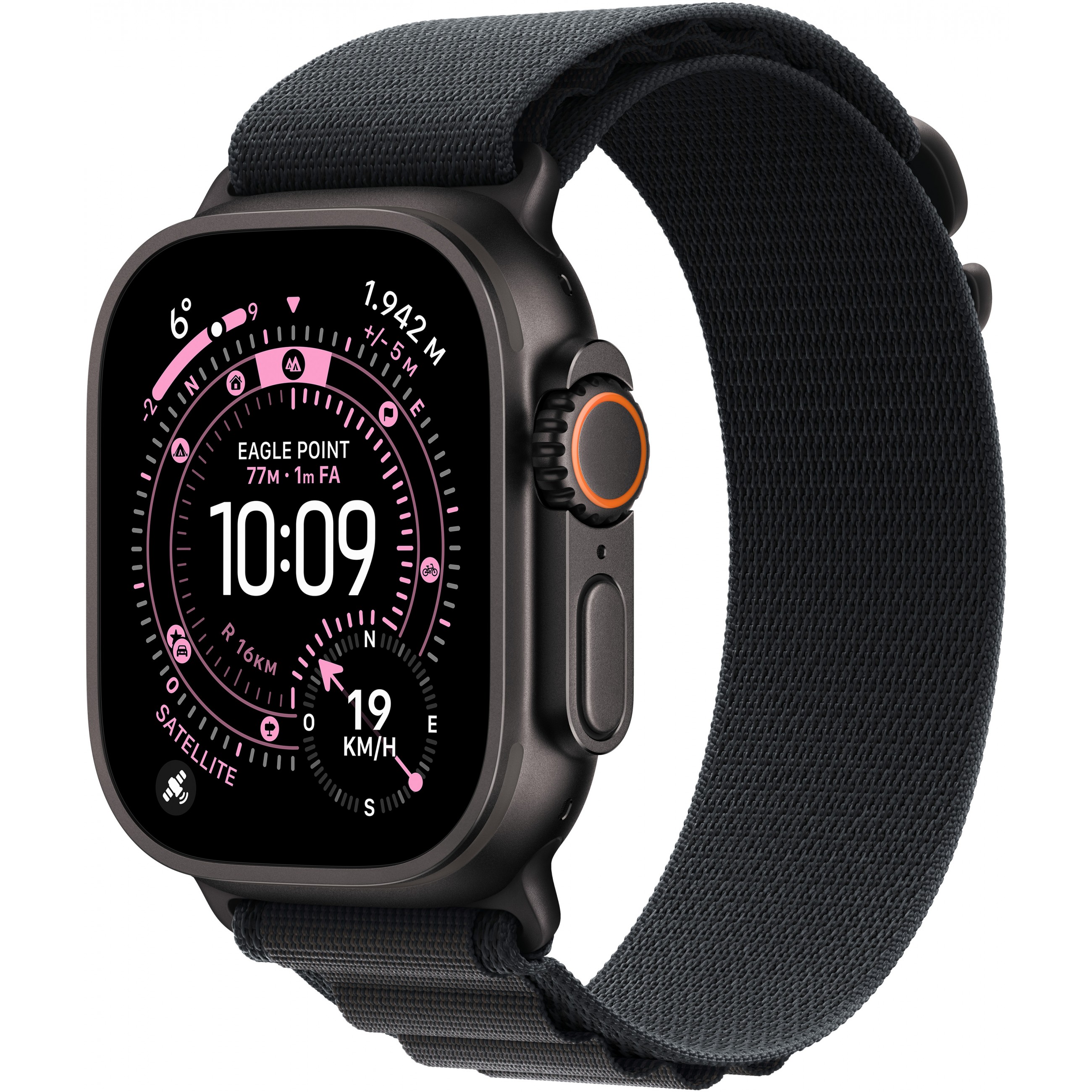 Apple Watch Ultra 3 Titanium Cellular 49mm Schwarz (Alpine Loop schwarz) Small