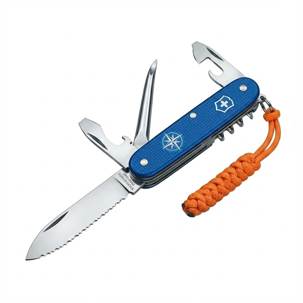 V-0.85 03.2MW Taschenmesser Skipper Pro mit Nylonkorde, blau