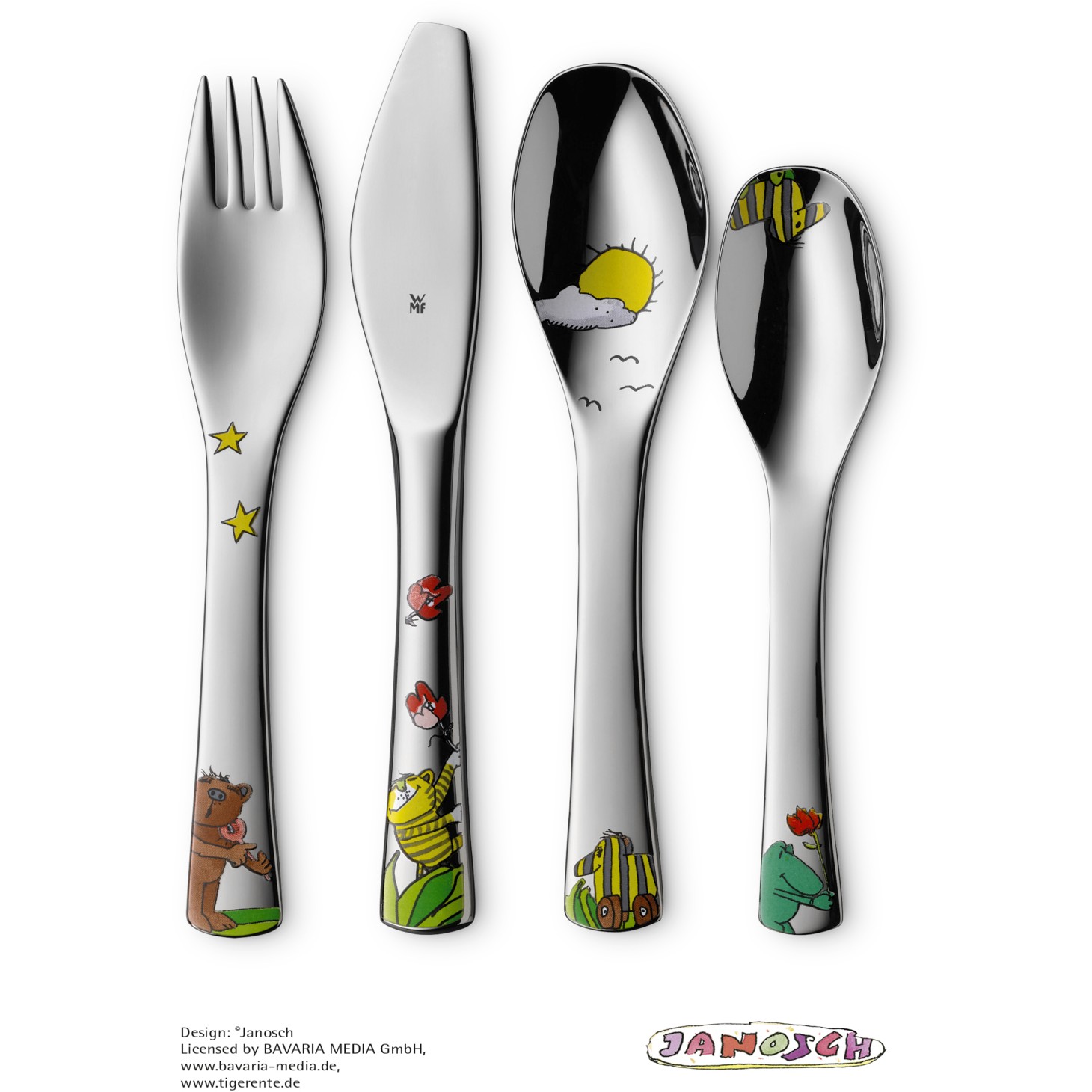 WMF 1294106040 Janosch Kinderbesteck Set 4-teilig