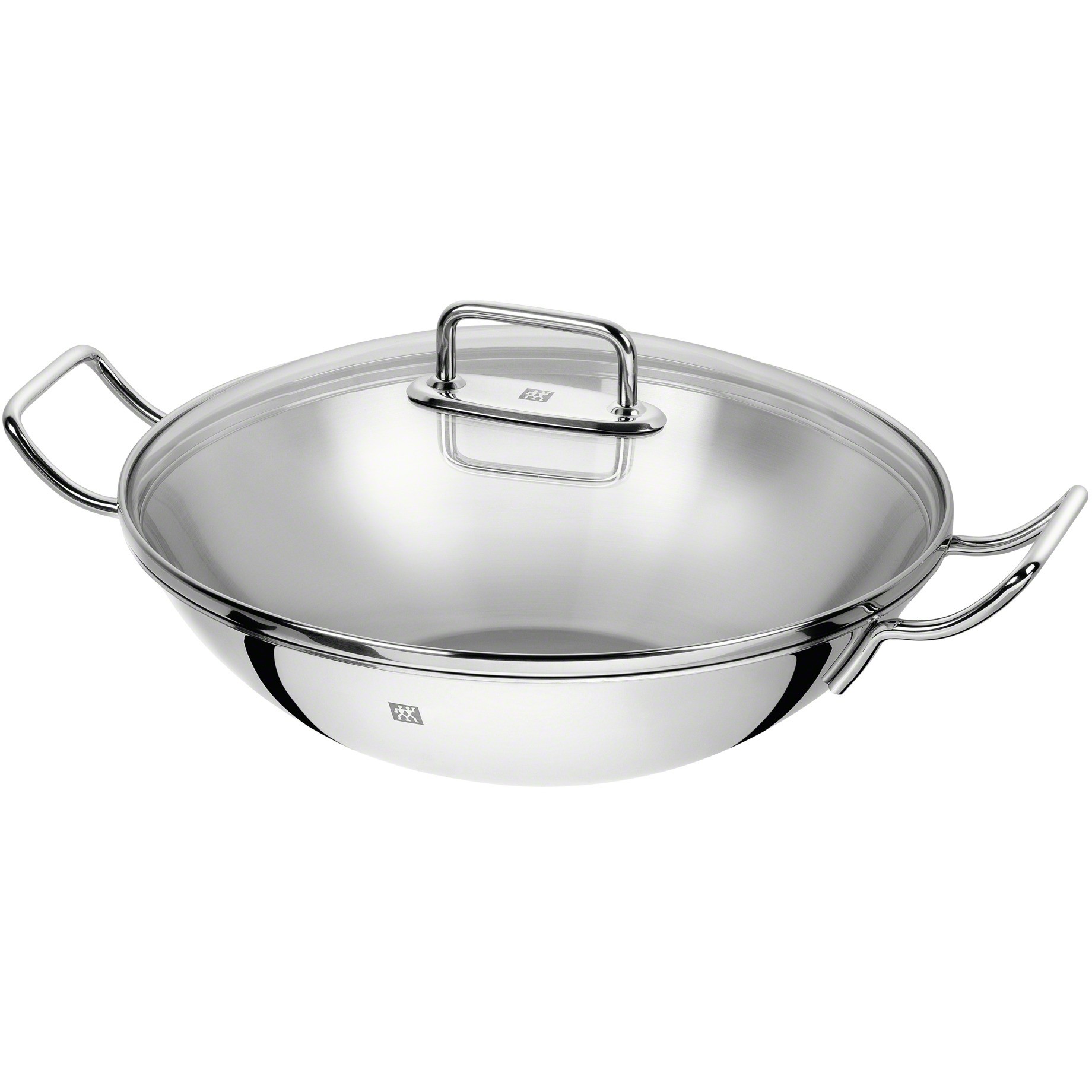 Zwilling Plus Wok Inkl. Glasdeckel und herausnehmbarer Gittereinsatz Silber