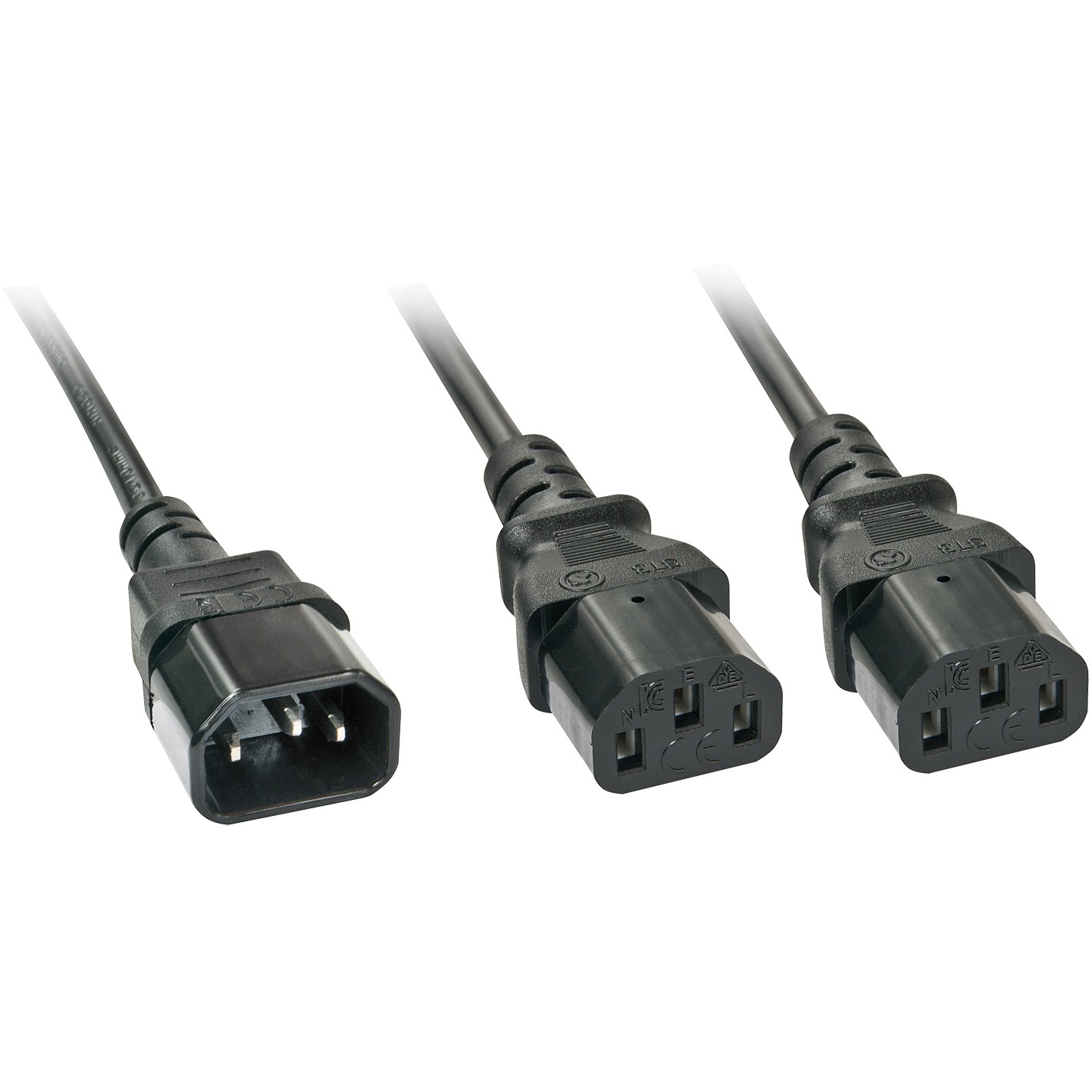 LINDY IEC-Y-Netzkabel 1xIEC320 C14 - 2xIEC32 2m